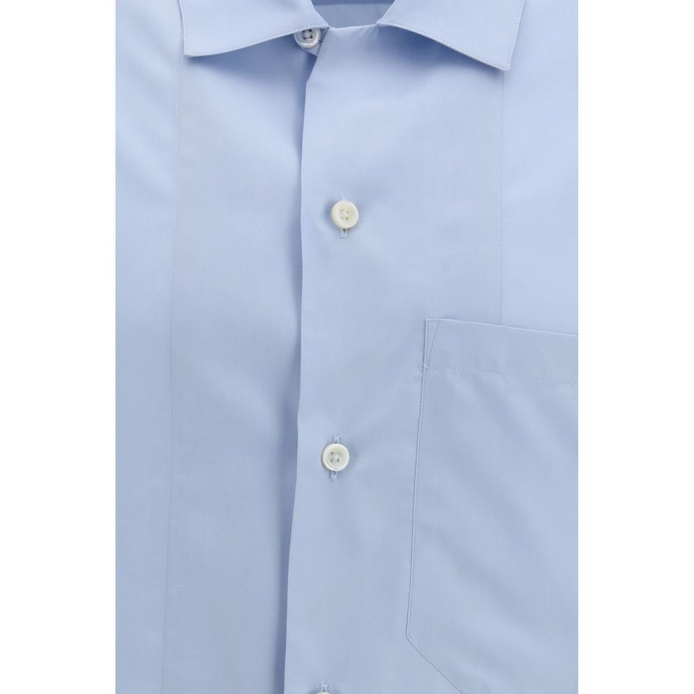Umit Benan Blue Silk Men's Shirt