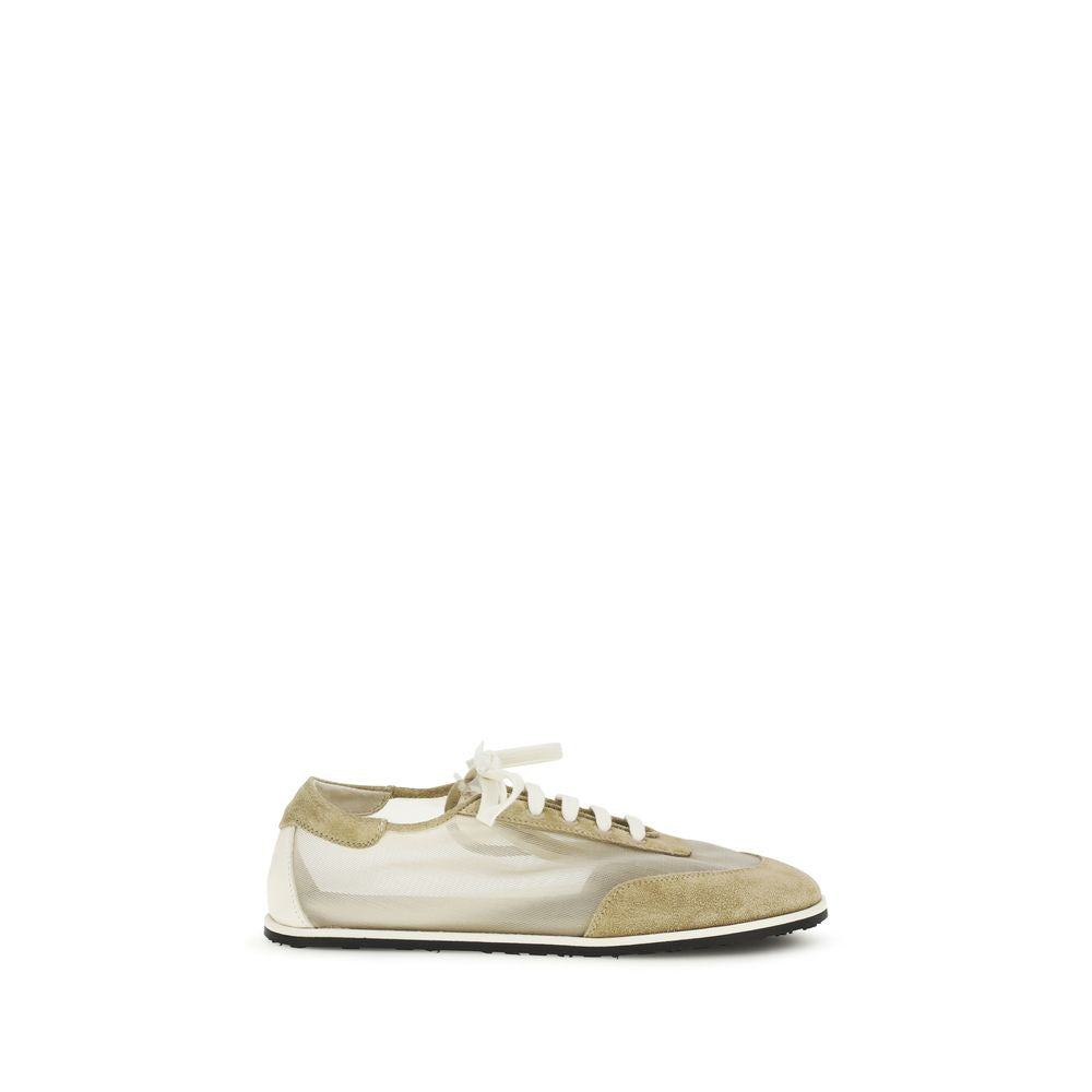 Dear Frances Beige Calf Leather Bos Taurus Low Top Women's Sneakers