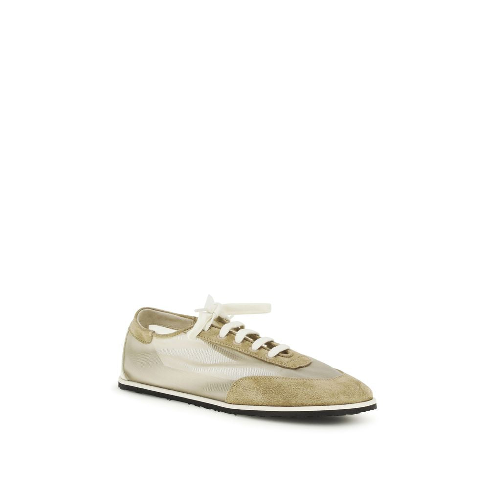 Dear Frances Beige Calf Leather Bos Taurus Low Top Women's Sneakers