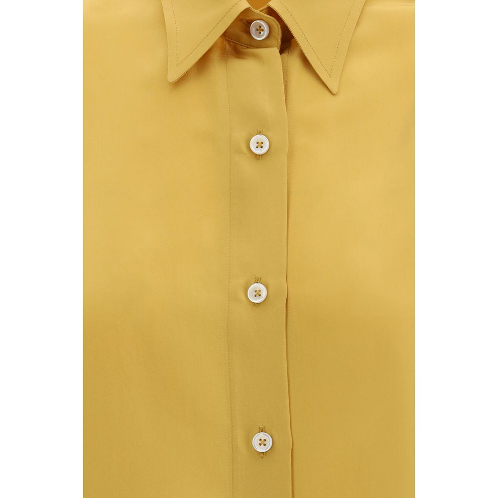 Umit Benan Gold Silk Women's Shirt