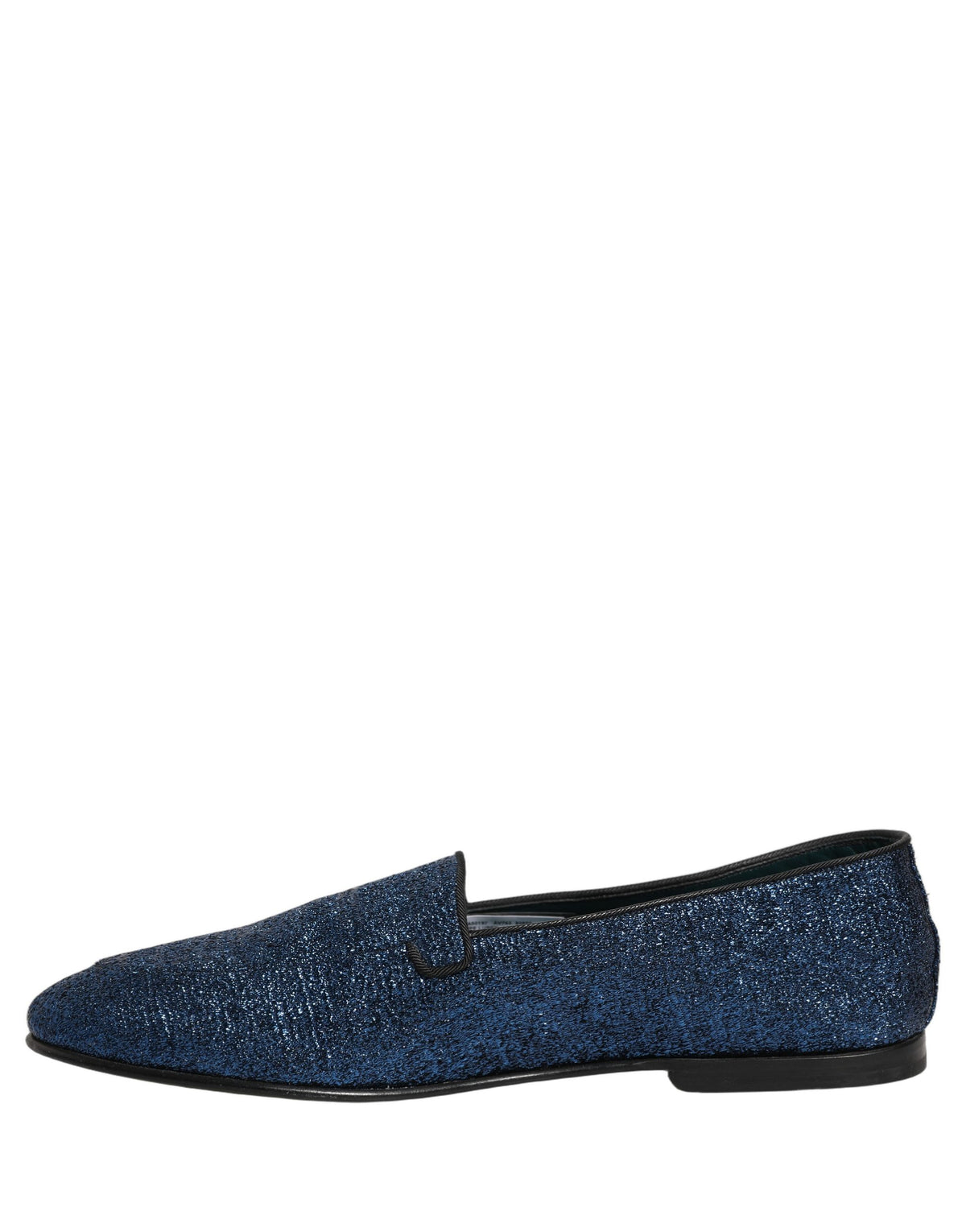Dolce & Gabbana Blue Glitter Lurex DG Logo Dress Loafers Men's Shoes