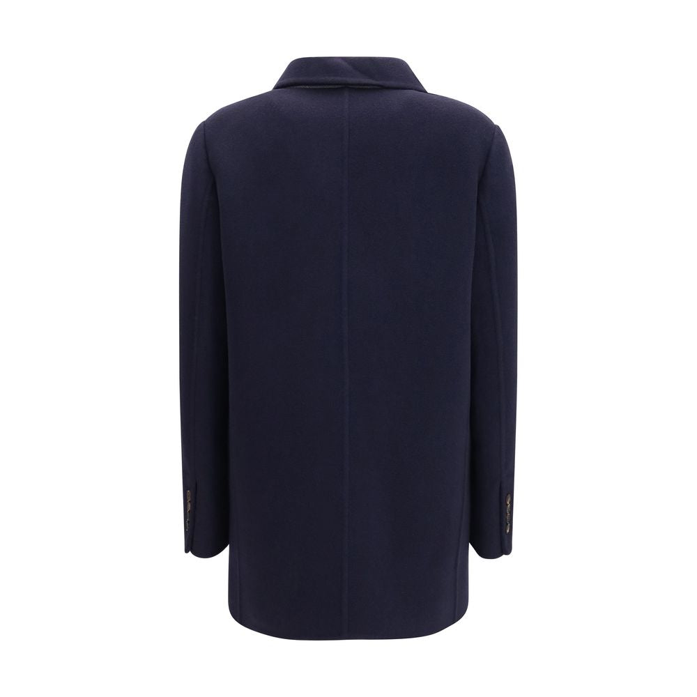 Brunello Cucinelli Blue Wool Oves Aries Full-Length Women's Jacket