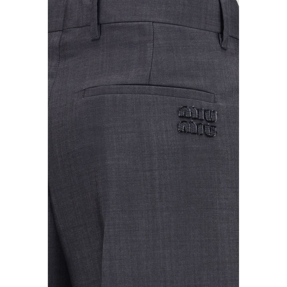 Miu Miu Gray Wool Oves Aries Dress Women's Pants