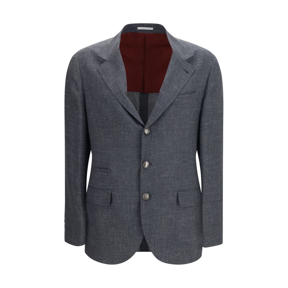 Brunello Cucinelli Gray Wool Oves Aries Men's Blazer