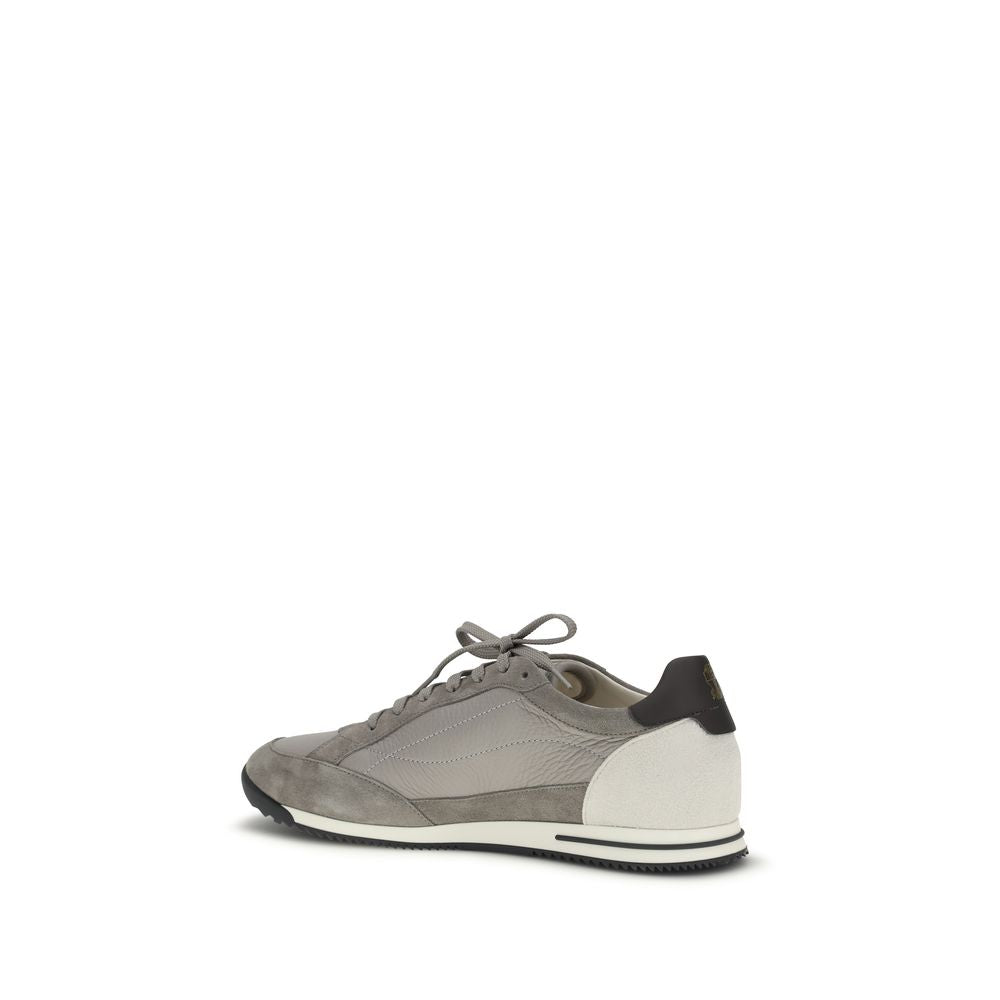 Brunello Cucinelli Gray Calf Leather Bos Taurus Men's Sneakers