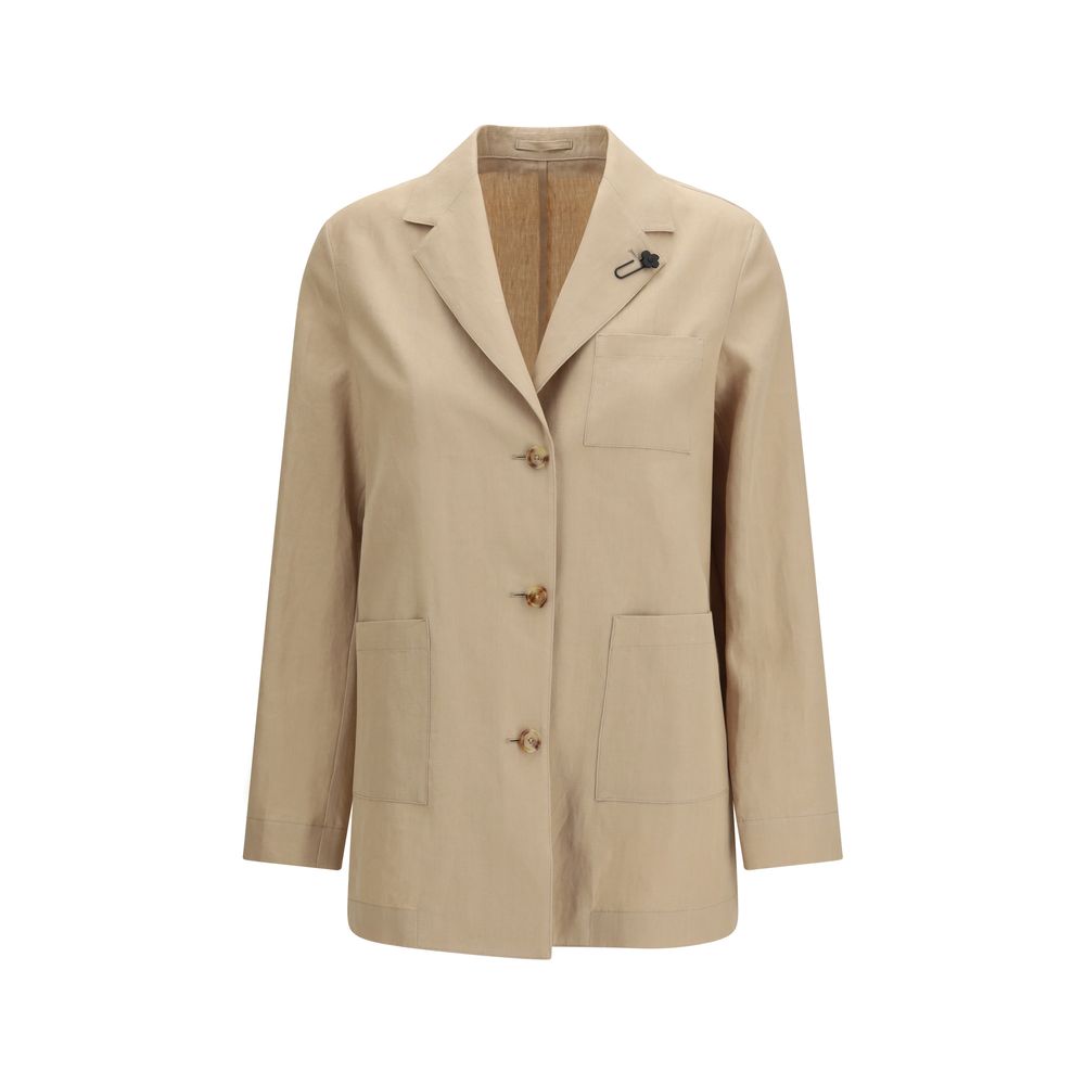Lardini Beige Wool Oves Aries Full-Length Women's Jacket