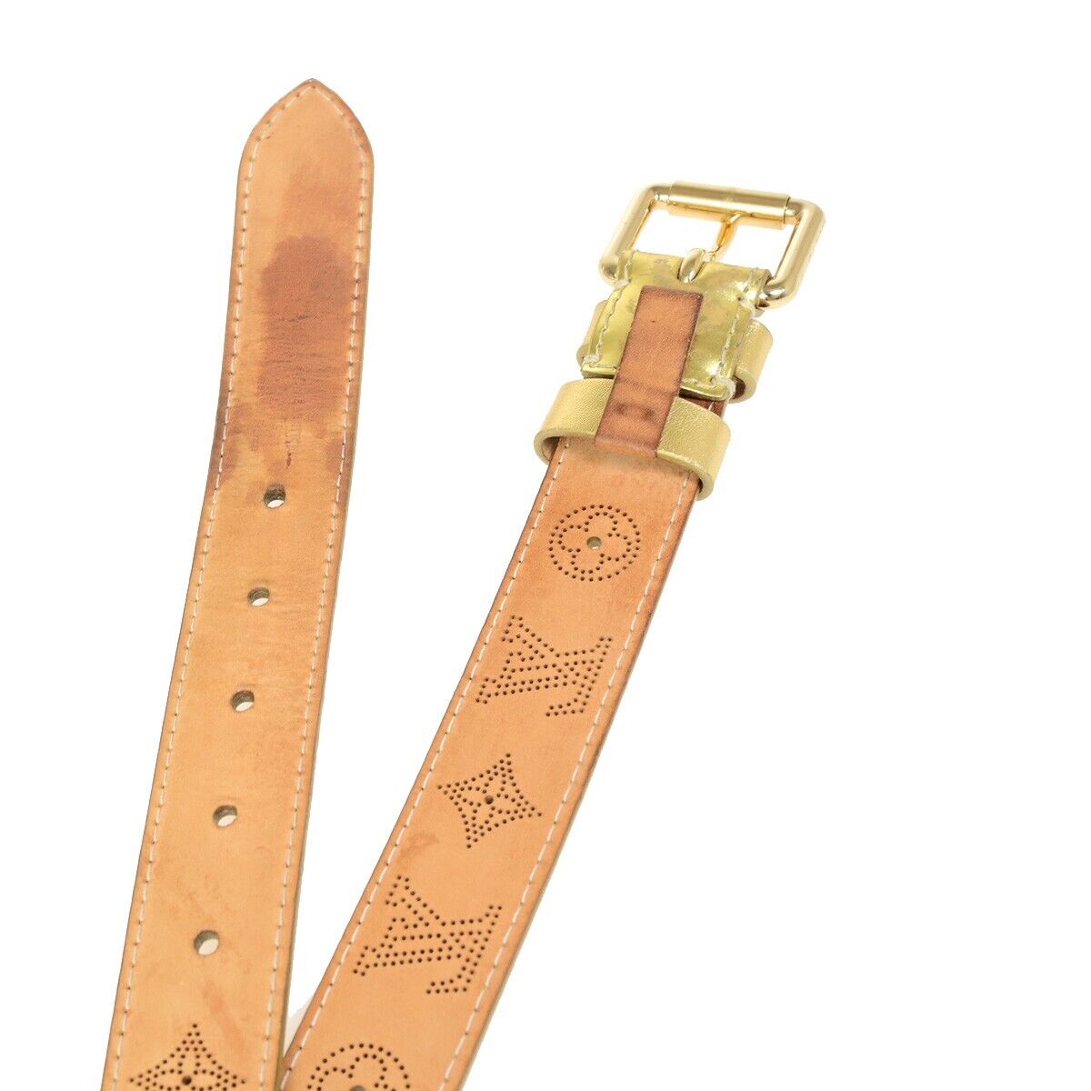 Louis Vuitton Mahina Gold Leather Belt (Pre-Owned)
