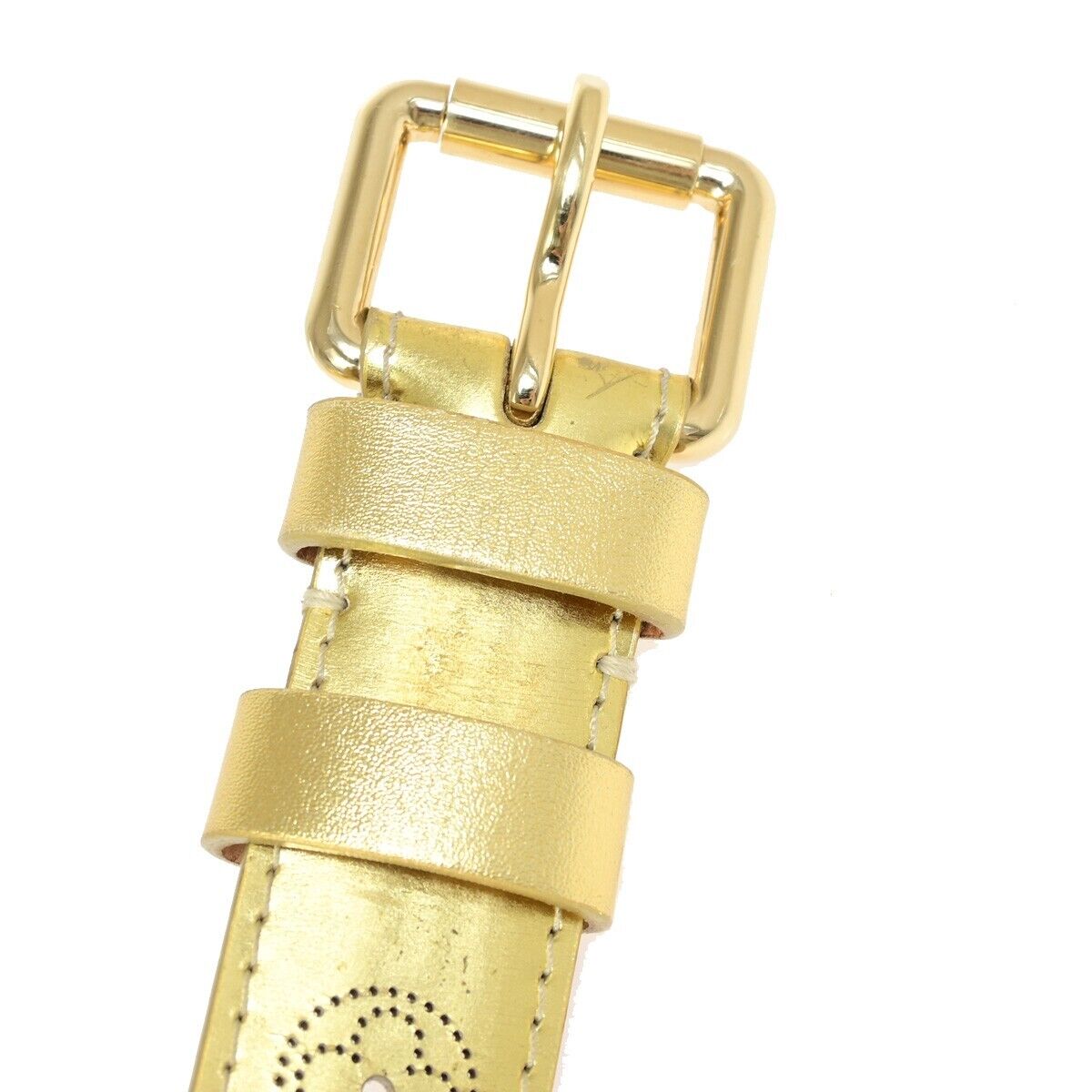 Louis Vuitton Mahina Gold Leather Belt (Pre-Owned)