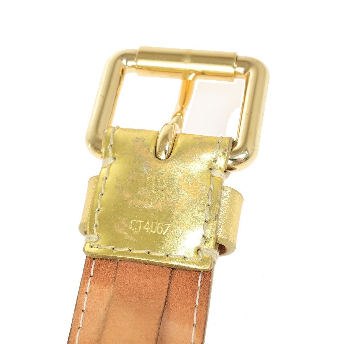 Louis Vuitton Mahina Gold Leather Belt (Pre-Owned)