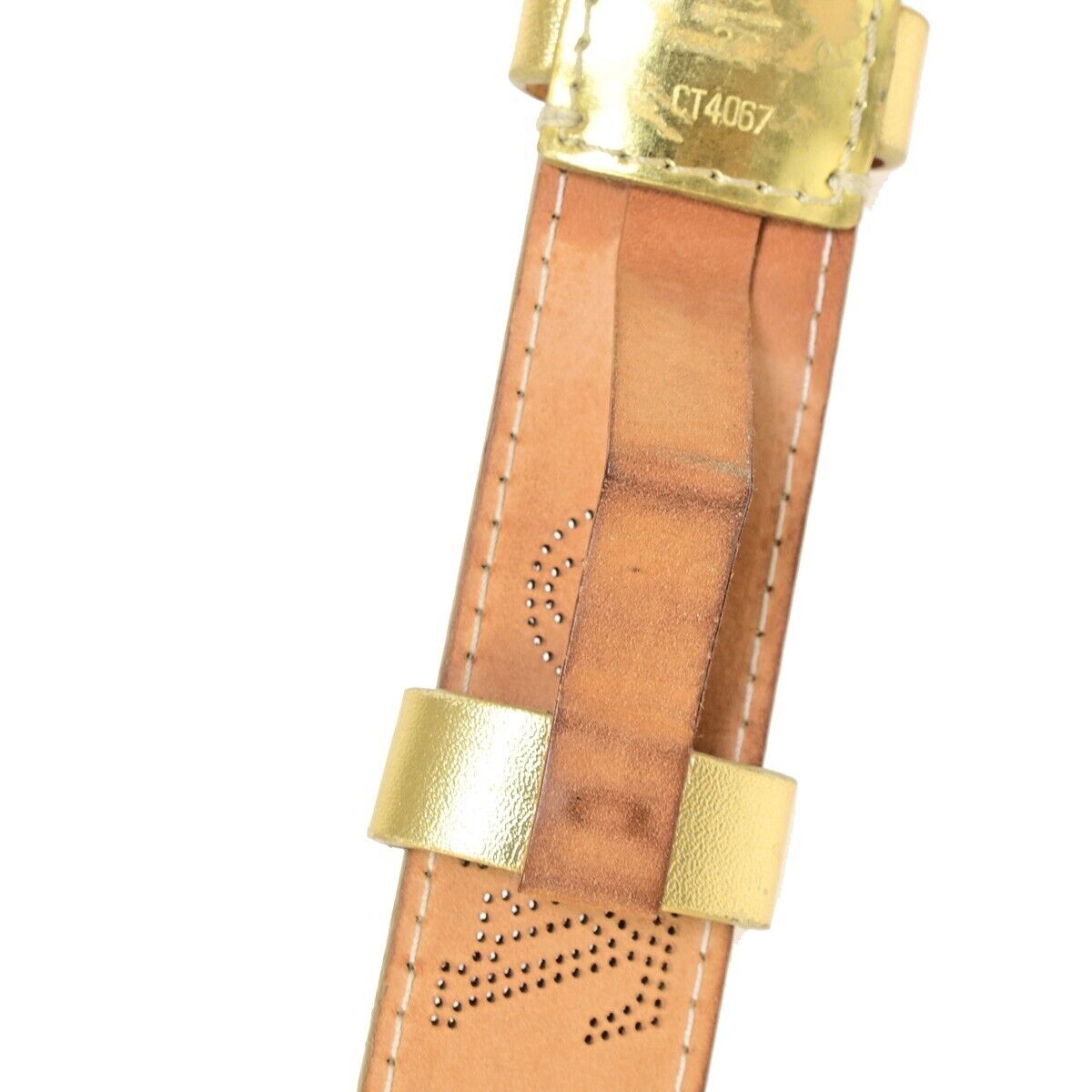 Louis Vuitton Mahina Gold Leather Belt (Pre-Owned)