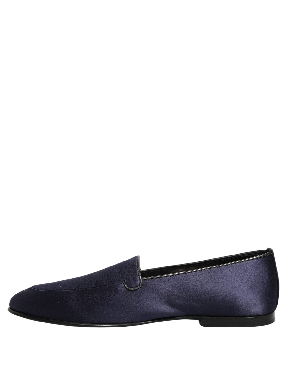 Dolce & Gabbana Navy Blue Satin DG Logo Dress Loafers Men's Shoes