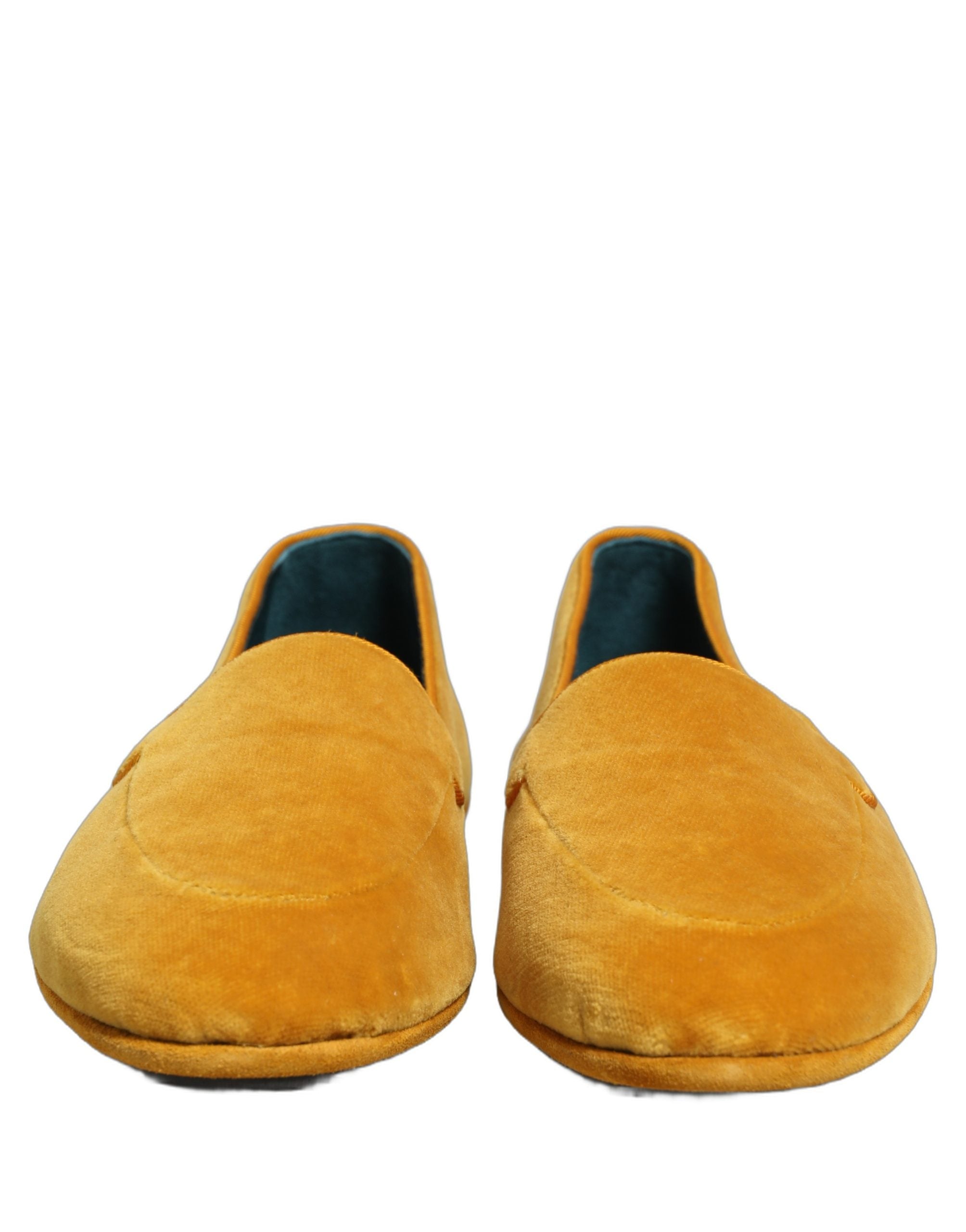 Dolce & Gabbana Yellow Velvet Slip On Men Dress Loafers Men's Shoes