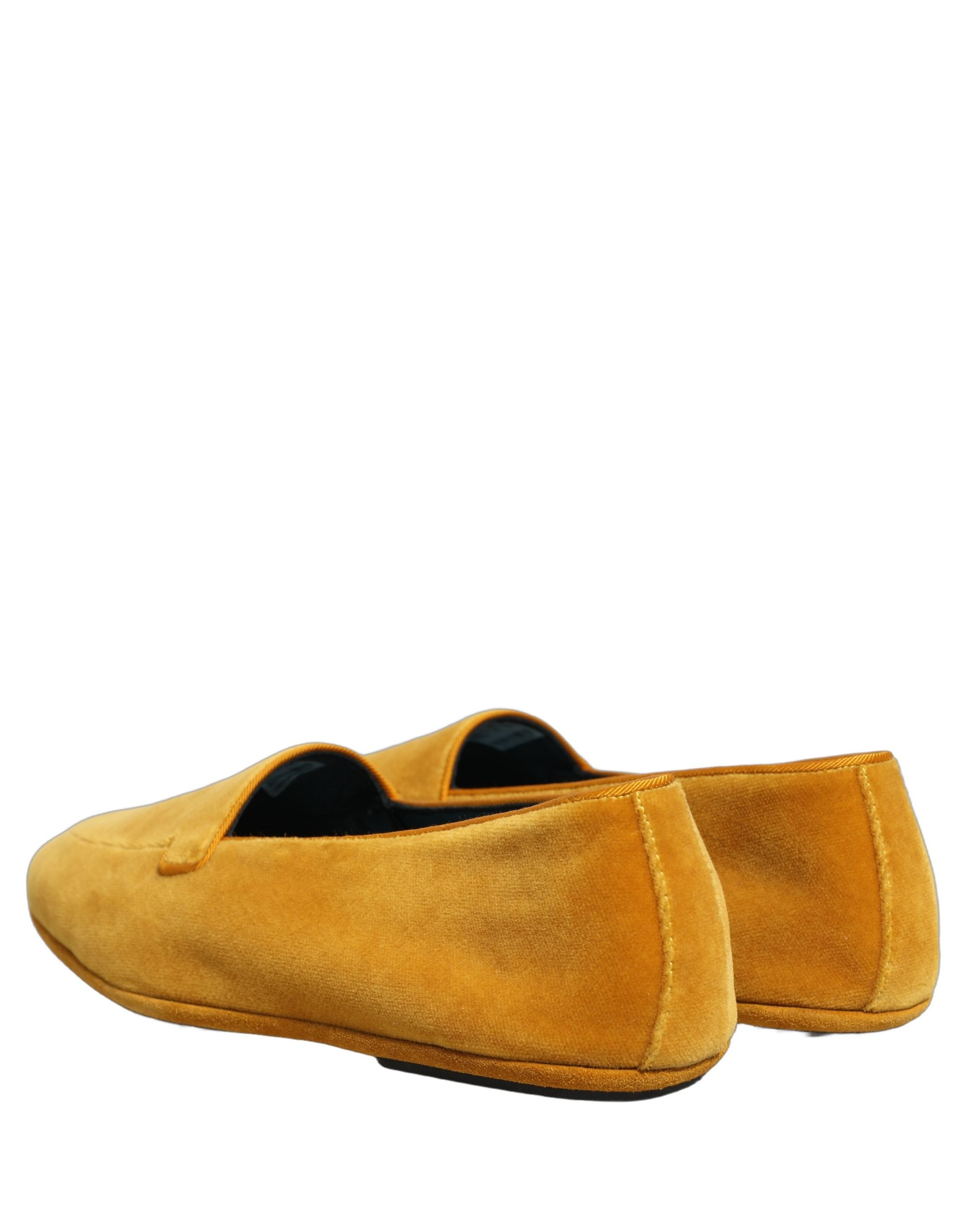 Dolce & Gabbana Yellow Velvet Slip On Men Dress Loafers Men's Shoes