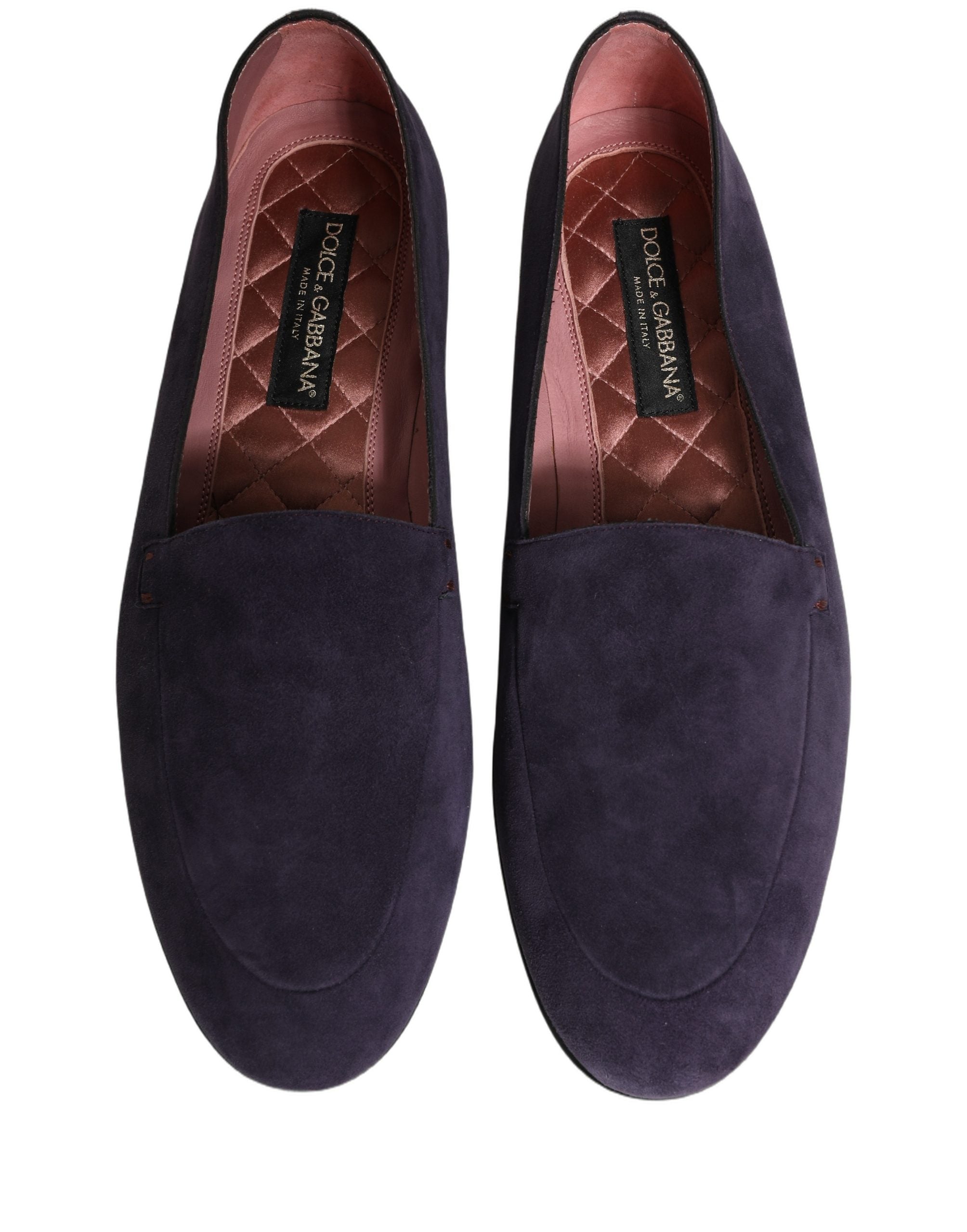 Dolce & Gabbana Violet Velvet Slip On Men Flats Loafers Men's Shoes