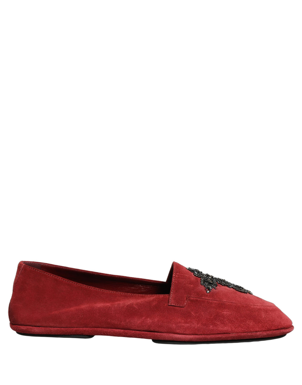 Dolce & Gabbana Red Suede Cross Slip On Dress Loafers Men's Shoes