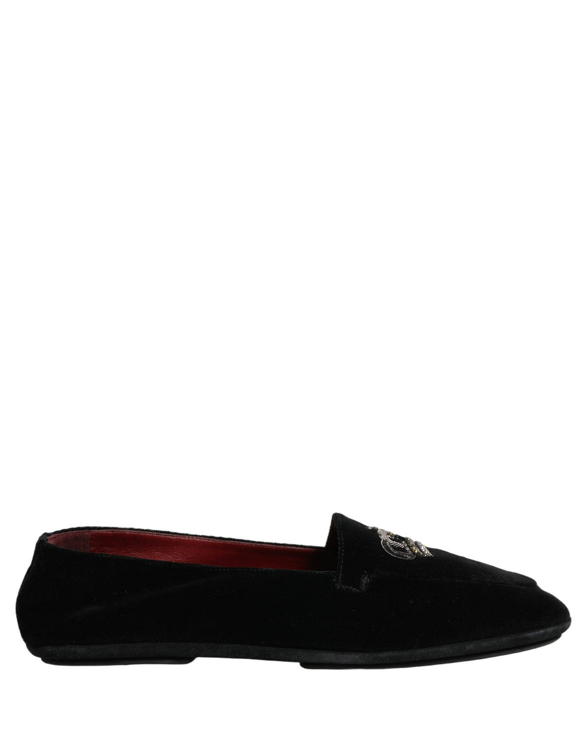 Dolce & Gabbana Black Crown Embellished Dress Loafers Men's Shoes