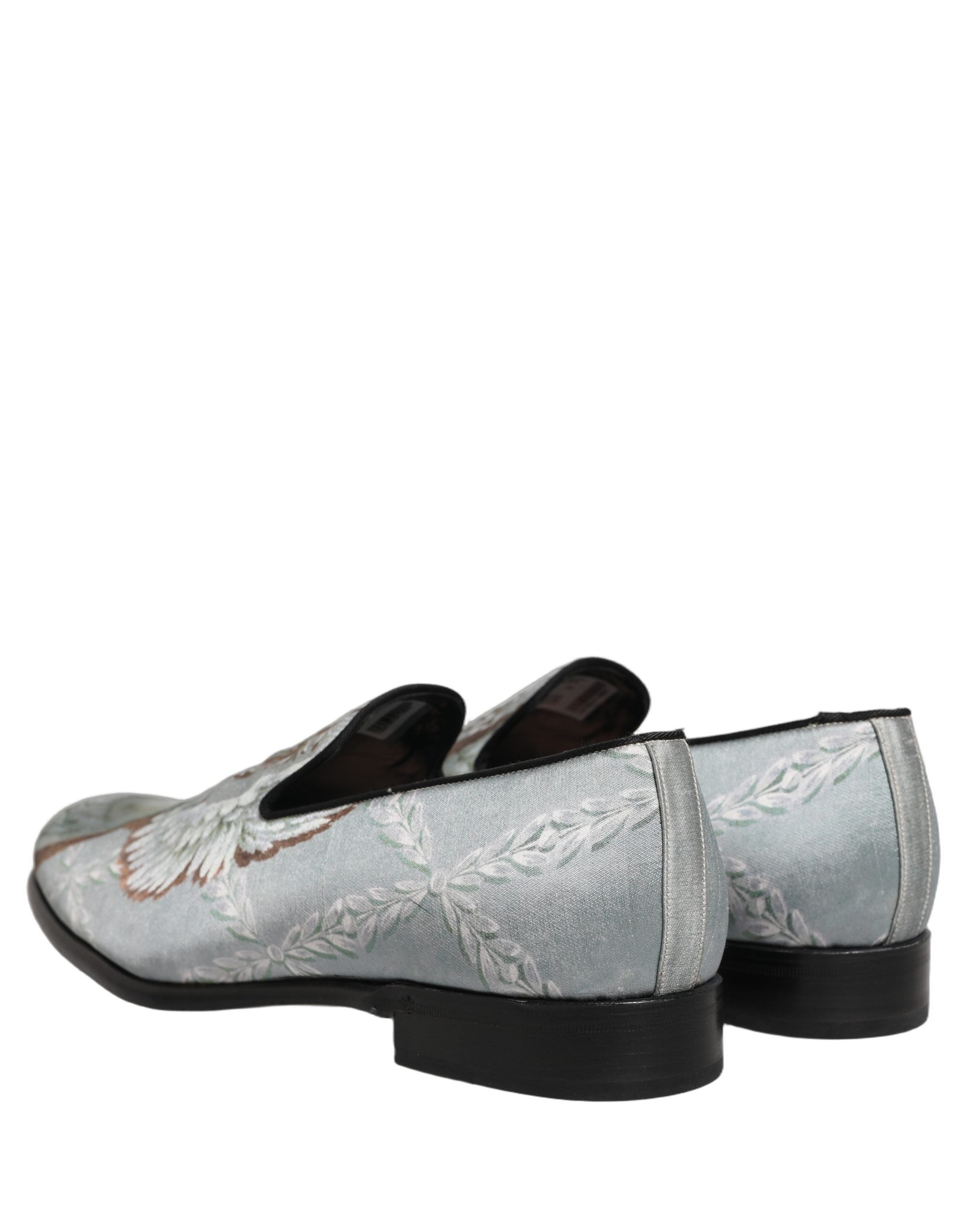 Dolce & Gabbana Gray Baroque Angel Velvet Men Loafers Men's Shoes