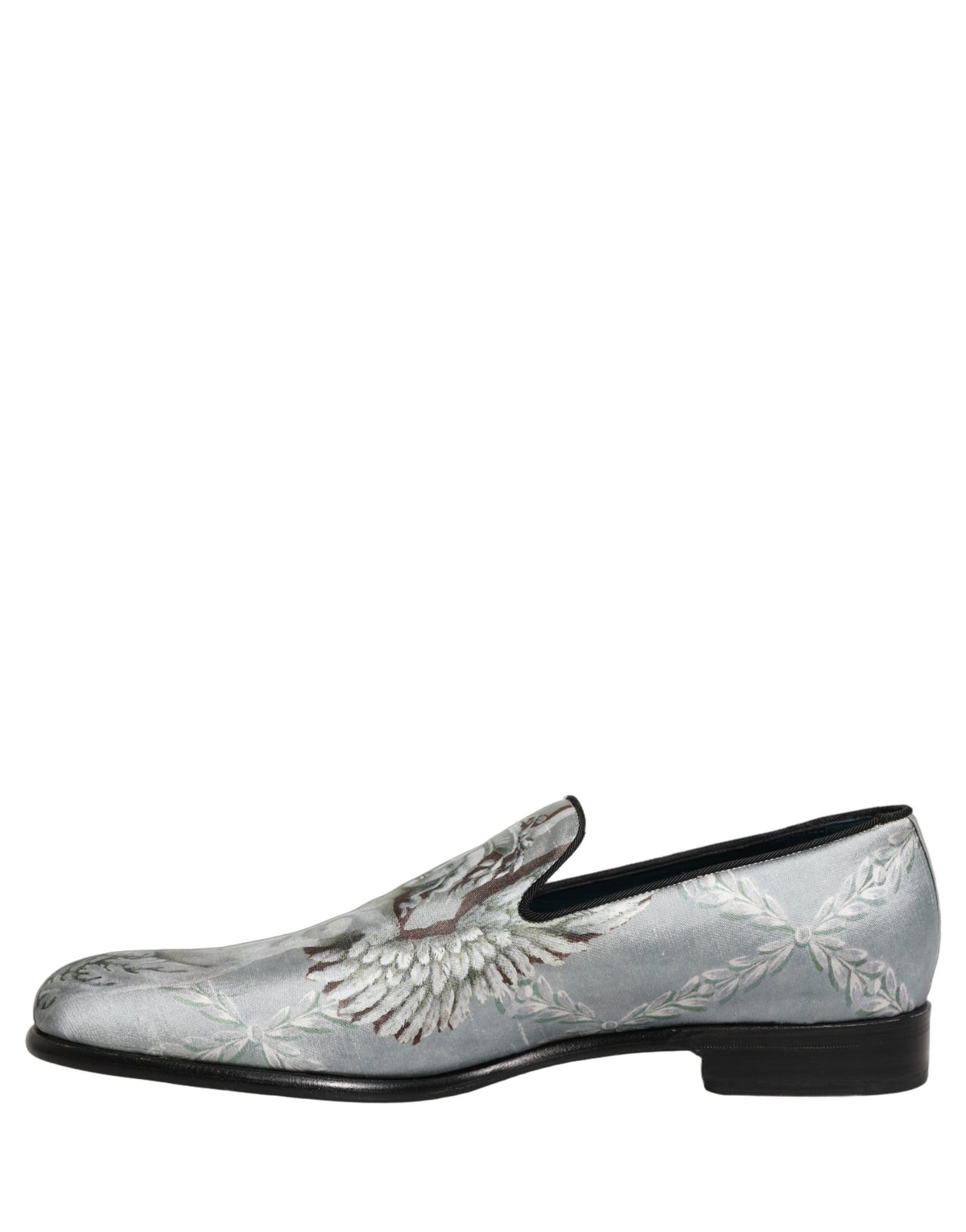 Dolce & Gabbana Gray Baroque Angel Velvet Men Loafers Men's Shoes