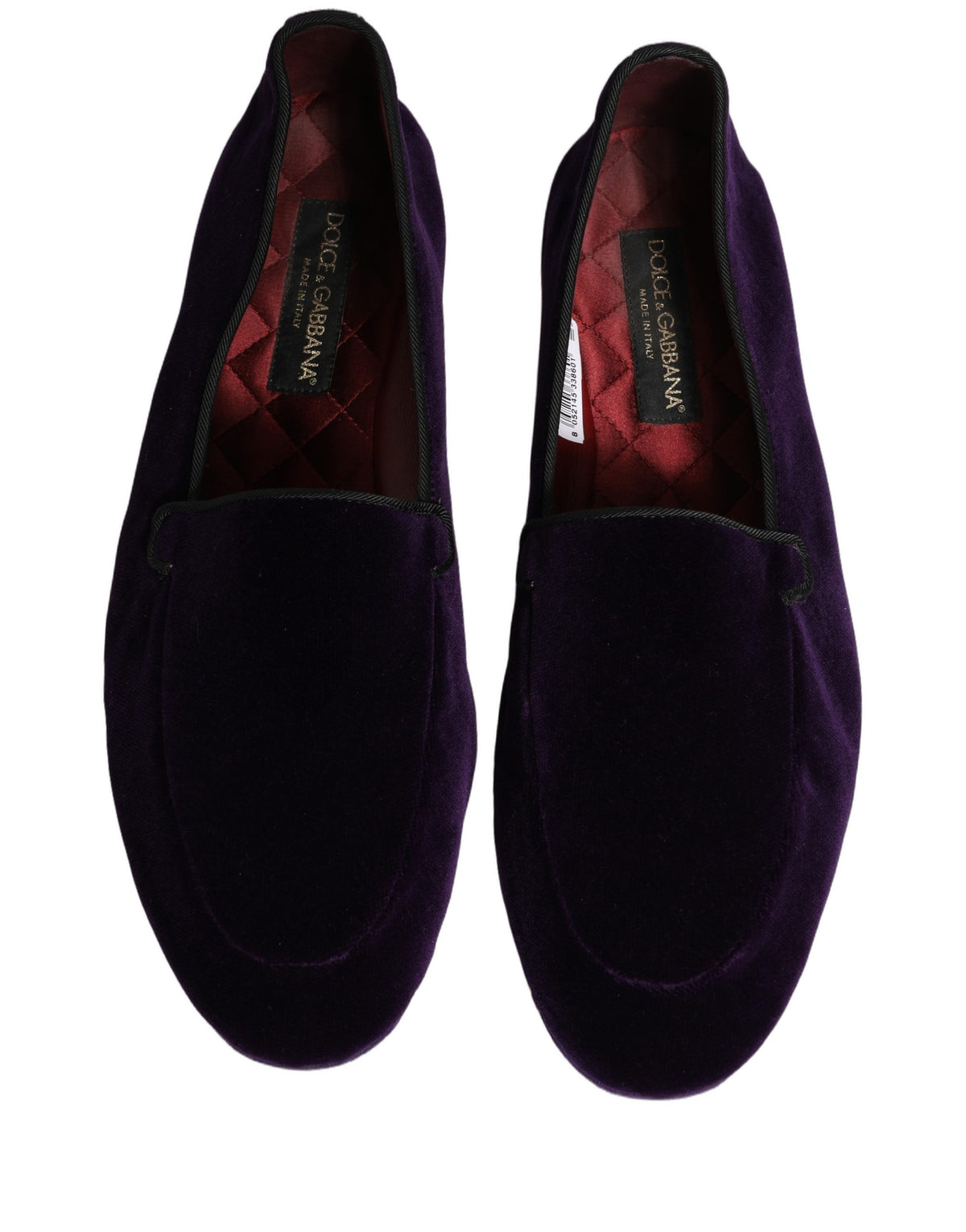 Dolce & Gabbana Violet Velvet Slip On Men Flats Loafers Men's Shoes