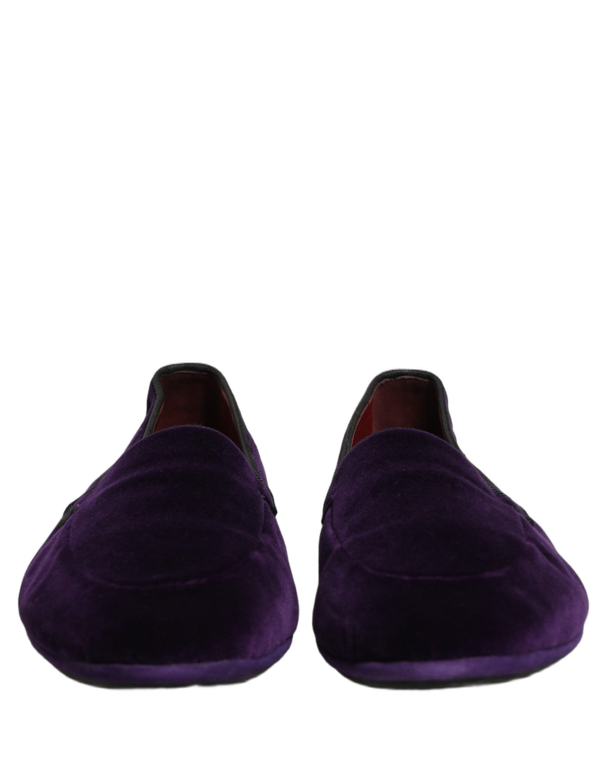 Dolce & Gabbana Violet Velvet Slip On Men Flats Loafers Men's Shoes