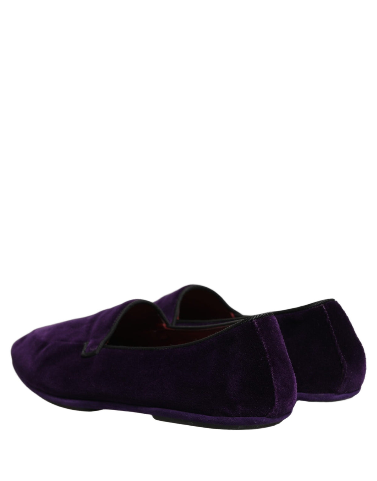 Dolce & Gabbana Violet Velvet Slip On Men Flats Loafers Men's Shoes