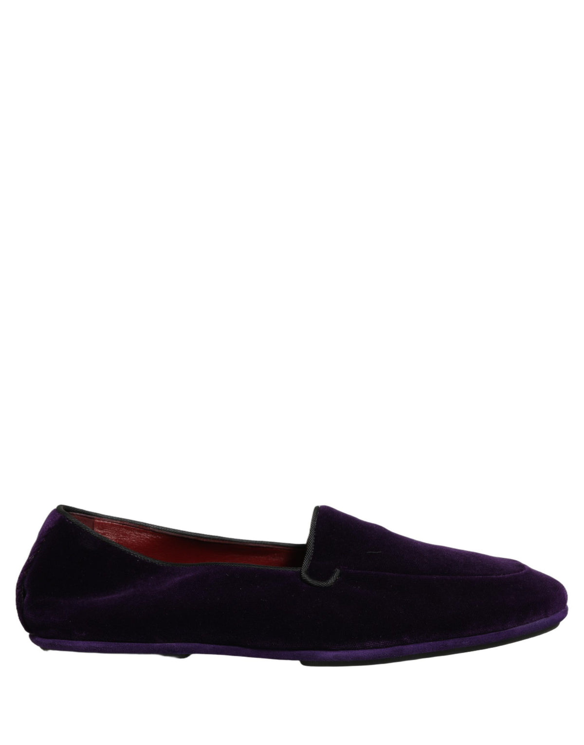 Dolce & Gabbana Violet Velvet Slip On Men Flats Loafers Men's Shoes