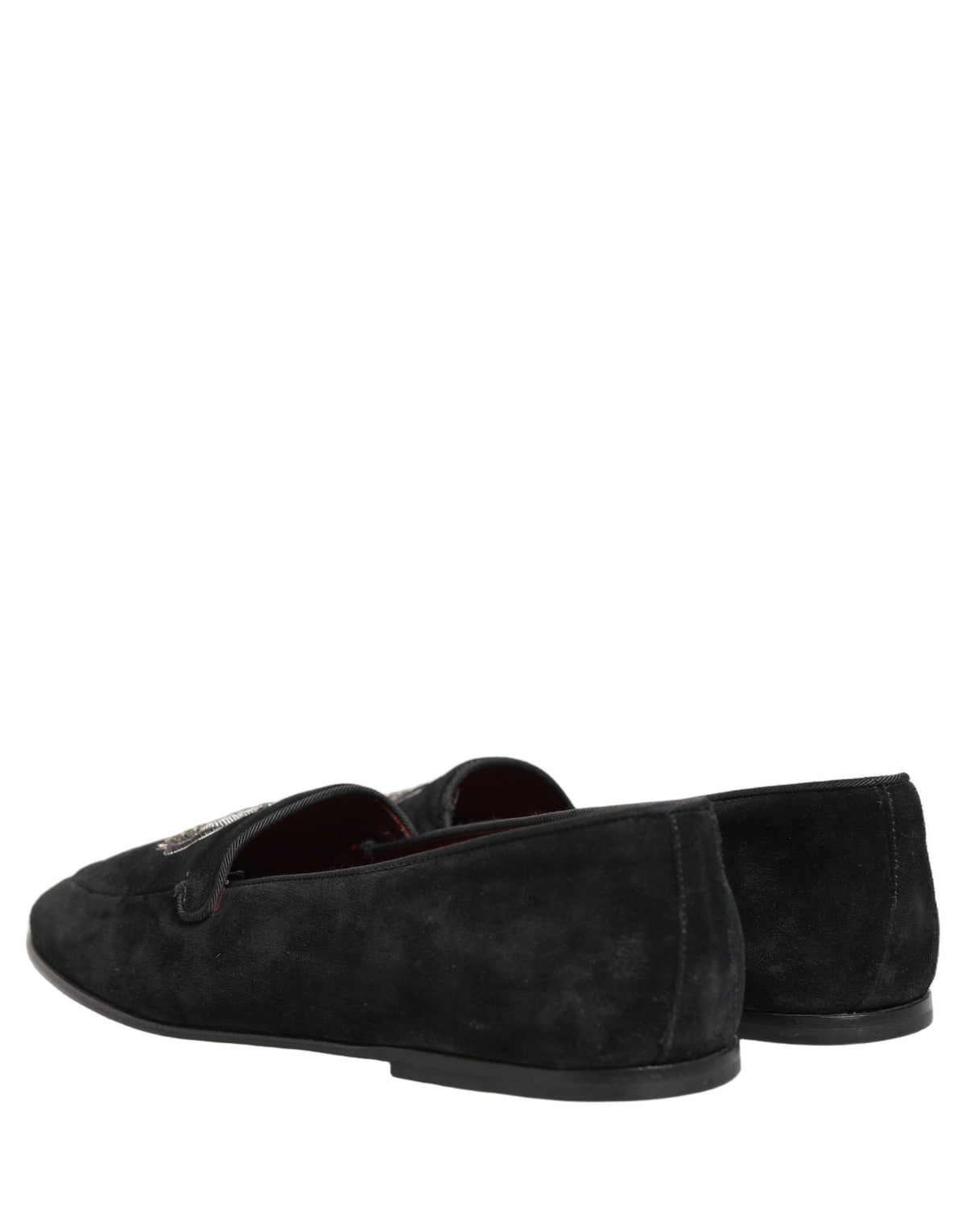 Dolce & Gabbana Black Crown Embellished Dress Loafers Men's Shoes (Pre-Owned)
