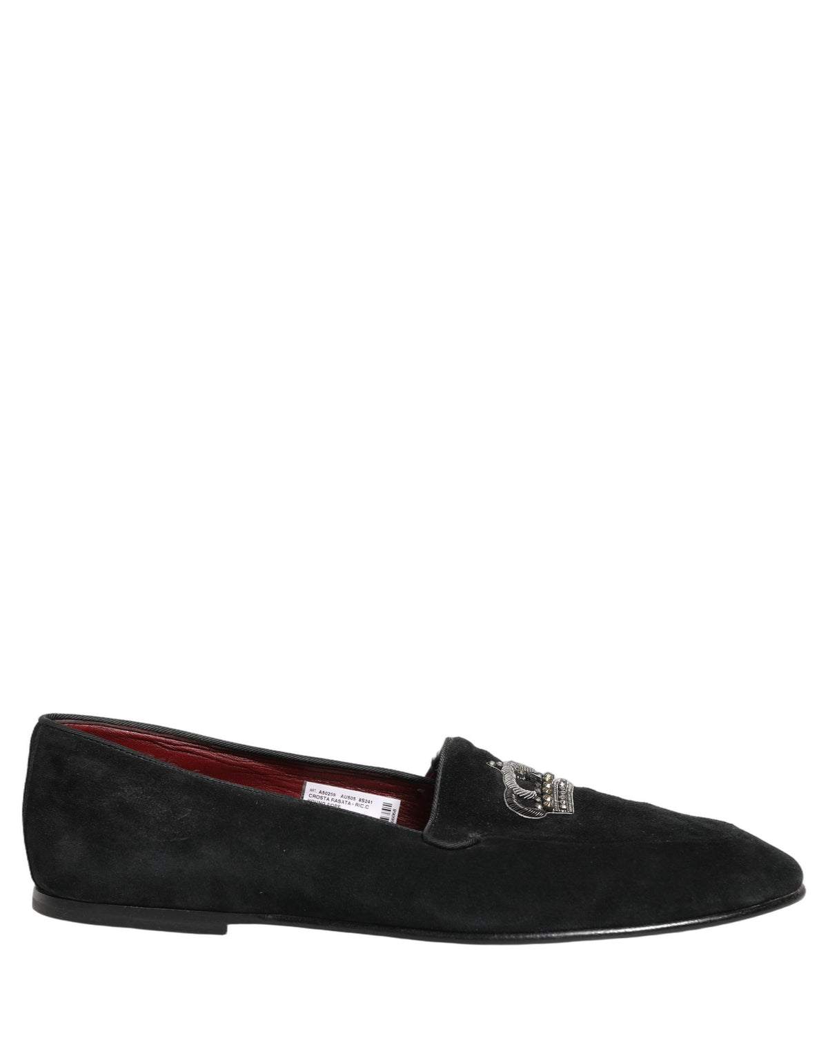 Dolce & Gabbana Black Crown Embellished Dress Loafers Men's Shoes (Pre-Owned)