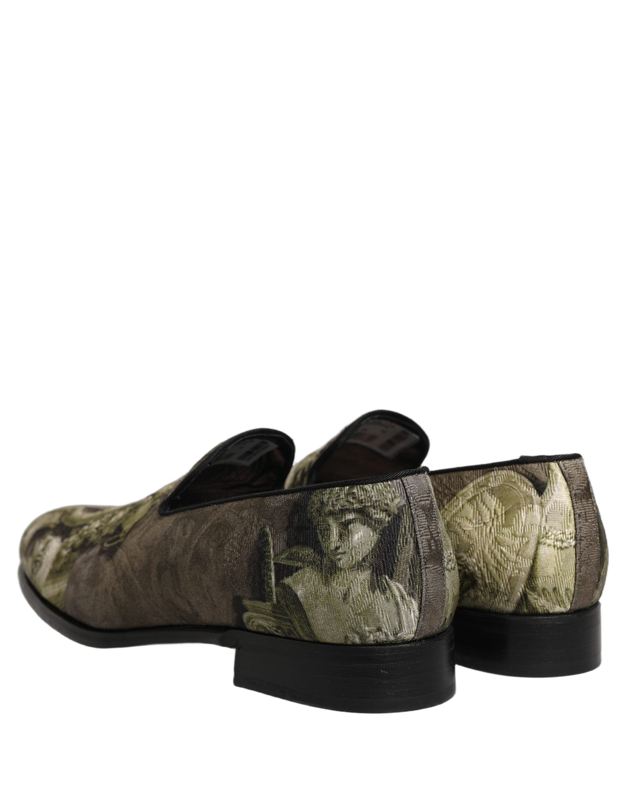 Dolce & Gabbana Brown Baroque Print Slip On Men Loafers Men's Shoes (Pre-Owned)