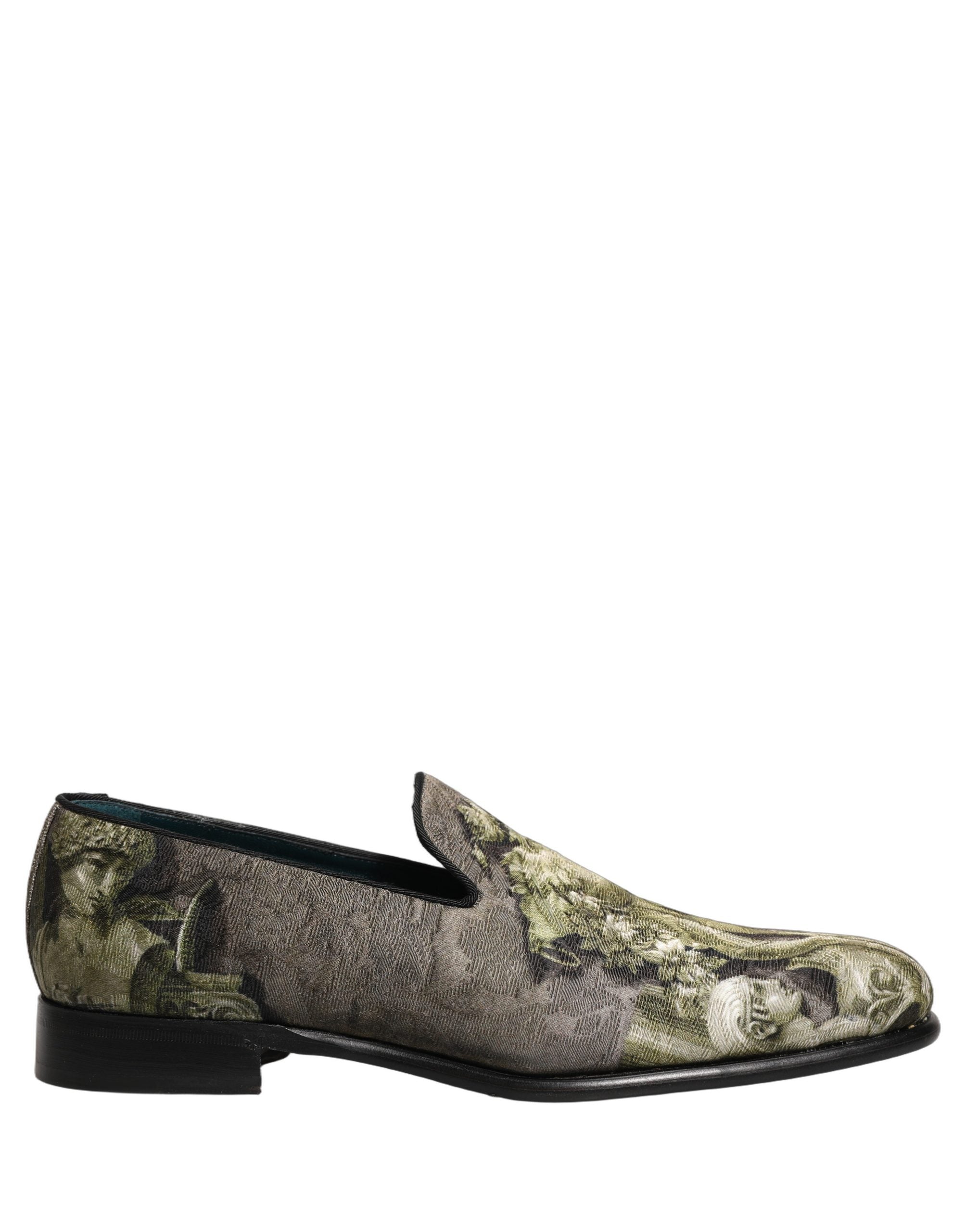 Dolce & Gabbana Brown Baroque Print Slip On Men Loafers Men's Shoes (Pre-Owned)