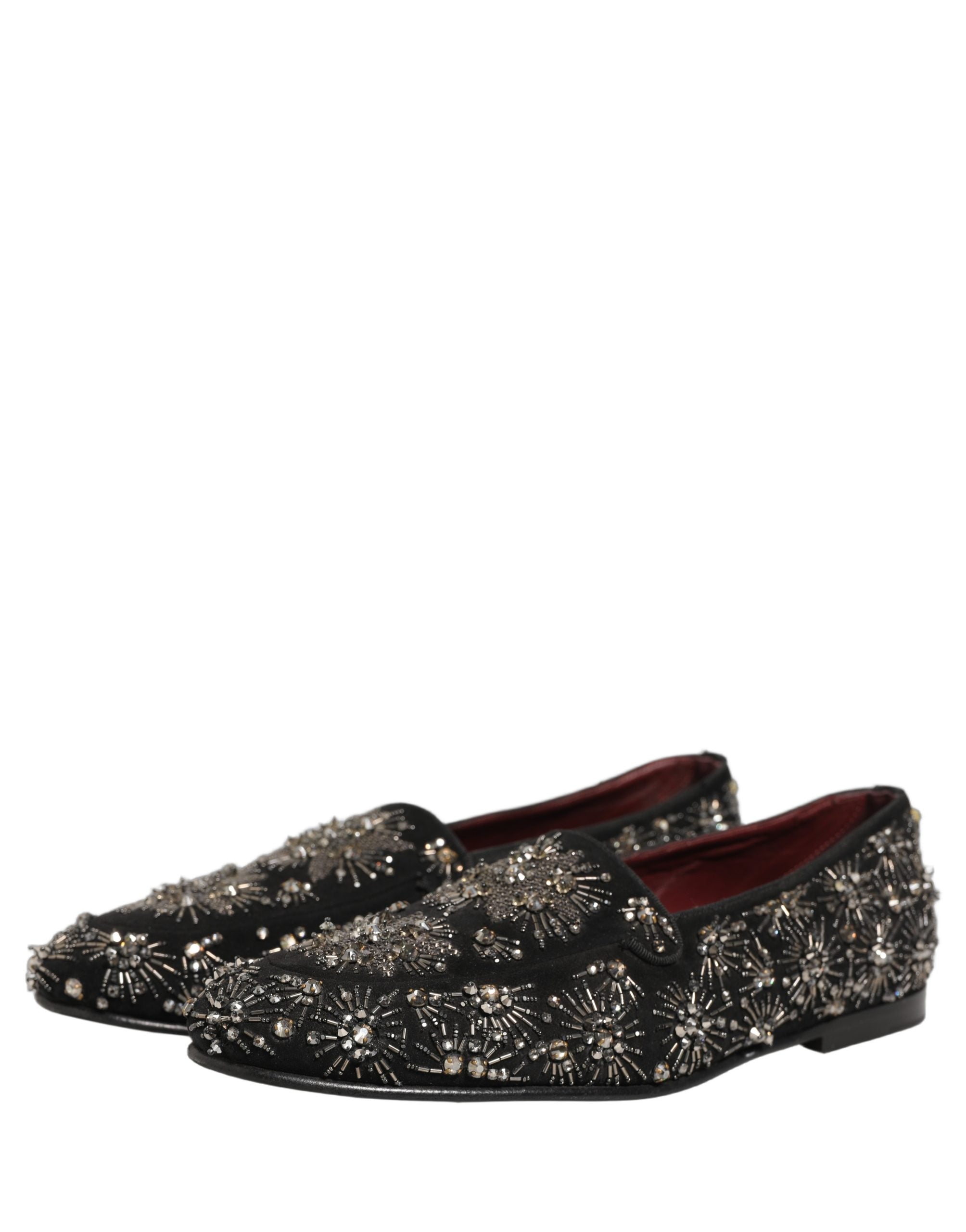 Dolce & Gabbana Black Crystal Embellished Dress Loafers Men's Shoes (Pre-Owned)