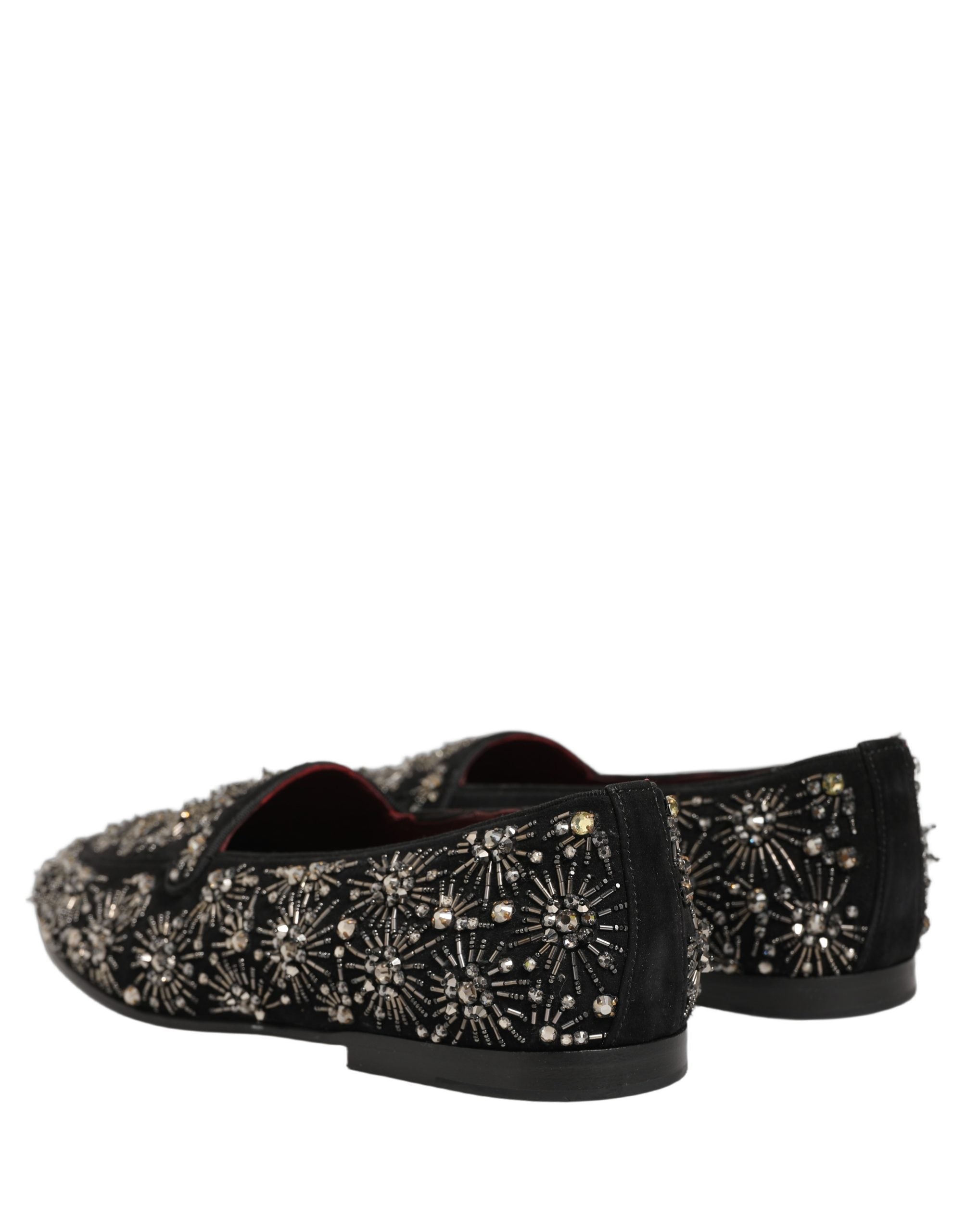 Dolce & Gabbana Black Crystal Embellished Dress Loafers Men's Shoes (Pre-Owned)