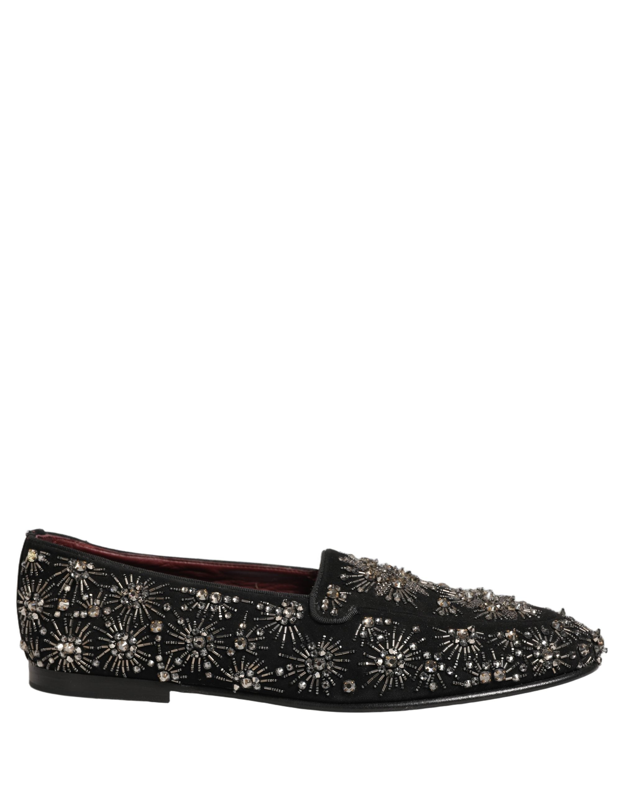 Dolce & Gabbana Black Crystal Embellished Dress Loafers Men's Shoes (Pre-Owned)