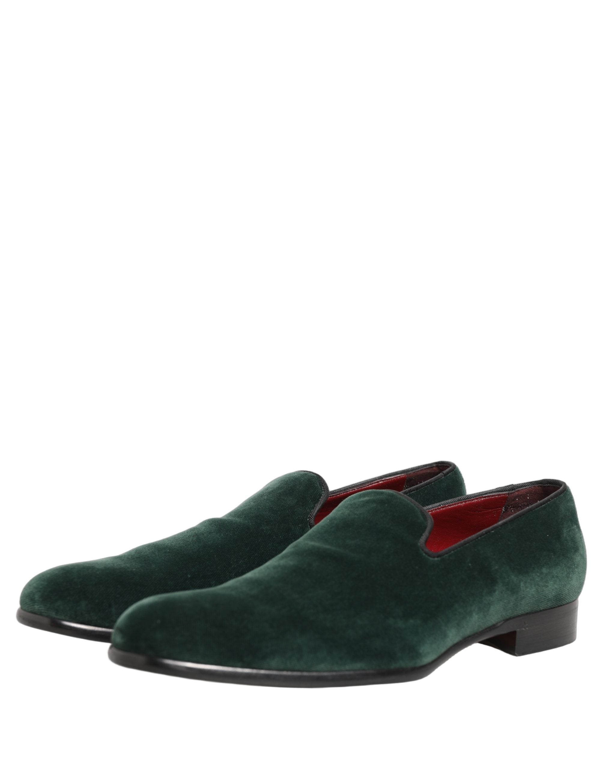Dolce & Gabbana Green Suede Formal Slip On Men Loafers Men's Shoes (Pre-Owned)