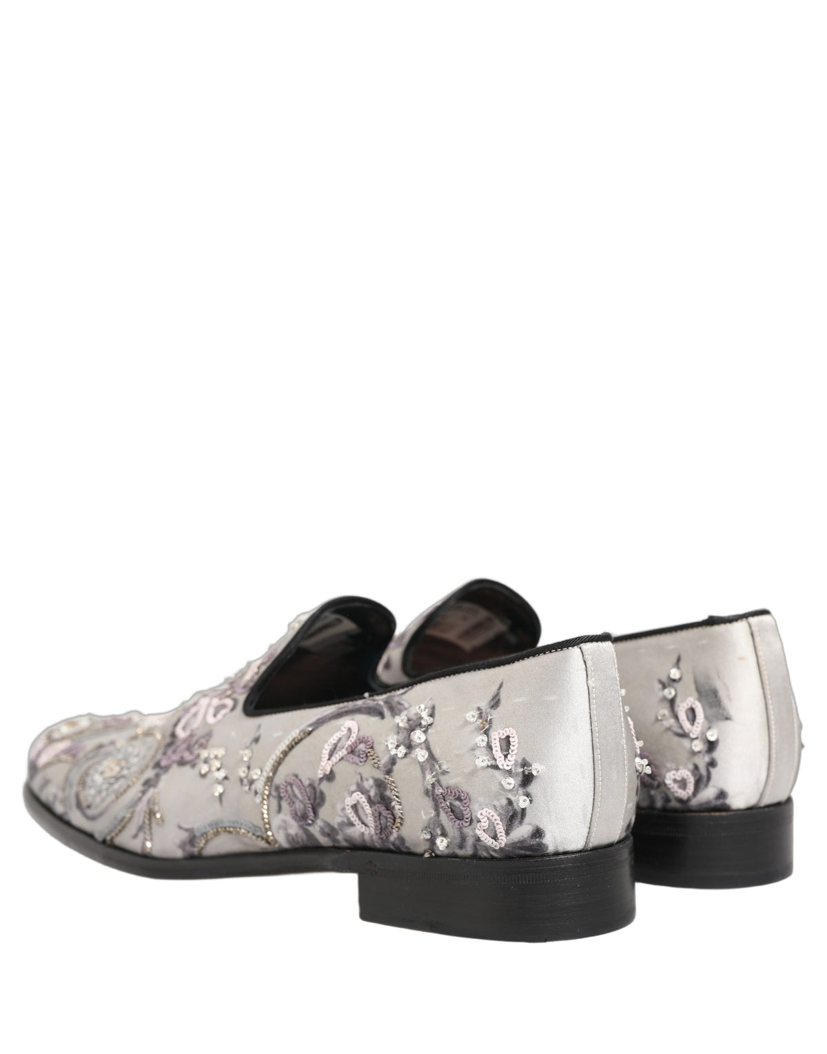 Dolce & Gabbana White Sequined Formal Slip On Loafers Men's Shoes (Pre-Owned)