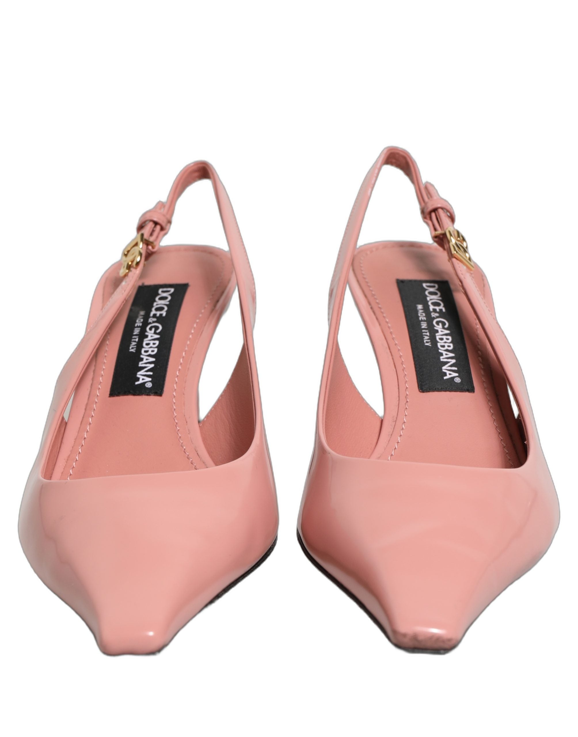 Dolce & Gabbana Pink Leather Mid Heels Slingbacks Women's Shoes (Pre-Owned)