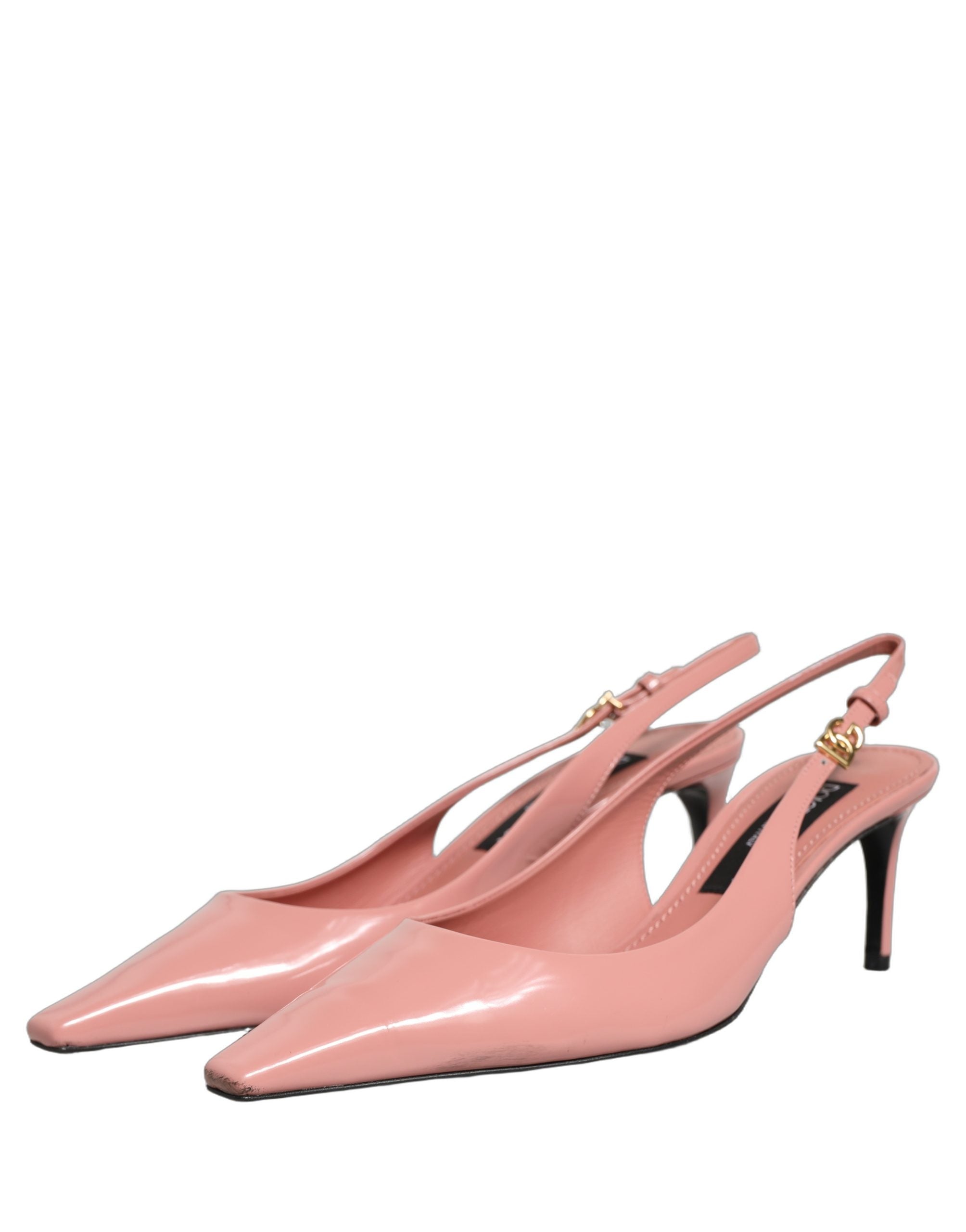 Dolce & Gabbana Pink Leather Mid Heels Slingbacks Women's Shoes (Pre-Owned)