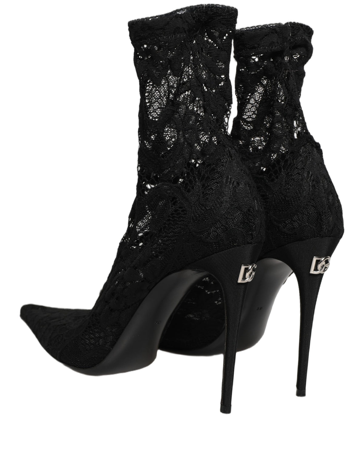 Dolce & Gabbana Black Socks Taormina Lace Pumps Boots Women's Shoes (Pre-Owned)