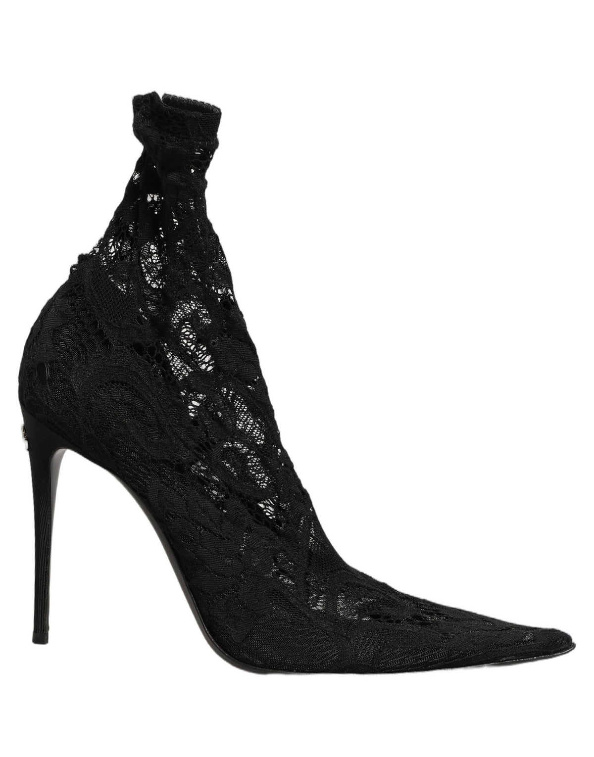 Dolce & Gabbana Black Socks Taormina Lace Pumps Boots Women's Shoes (Pre-Owned)