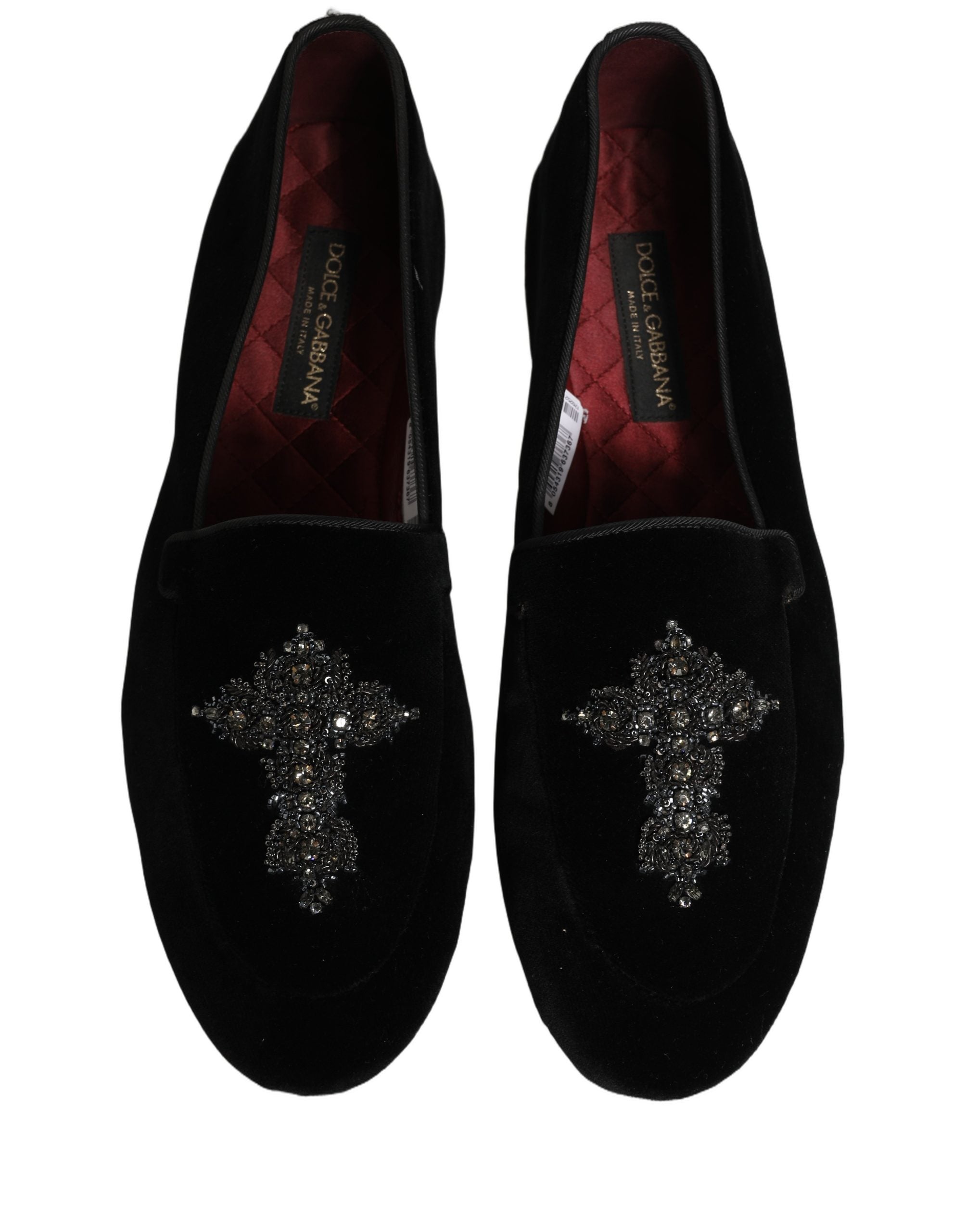 Dolce & Gabbana Black Suede Embellished Dress Loafers Men's Shoes