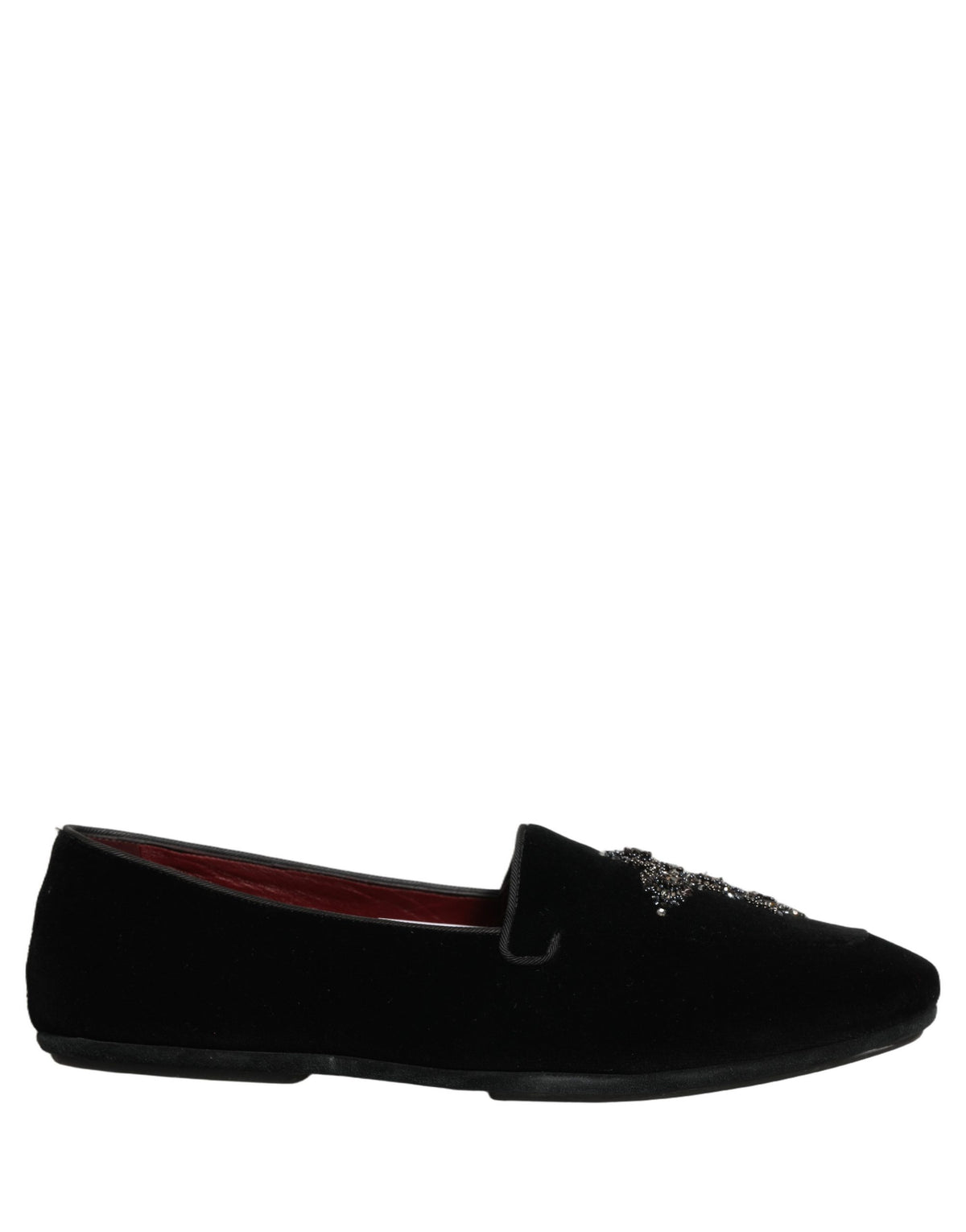 Dolce & Gabbana Black Suede Embellished Dress Loafers Men's Shoes