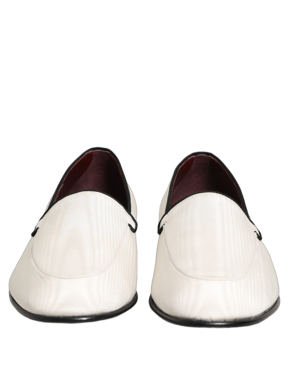 Dolce & Gabbana White Velvet Slip On Men Flats Loafers Men's Shoes
