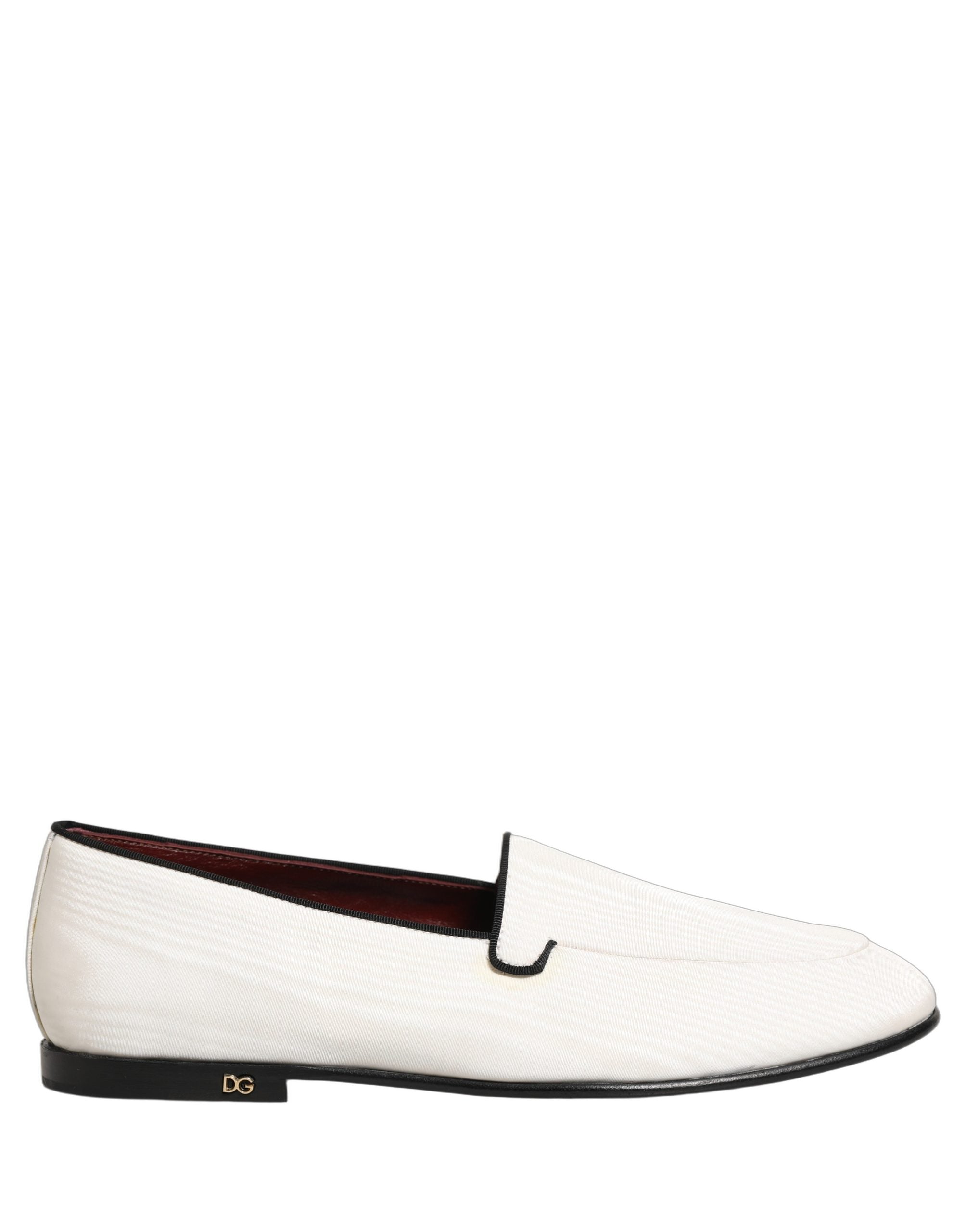 Dolce & Gabbana White Velvet Slip On Men Flats Loafers Men's Shoes