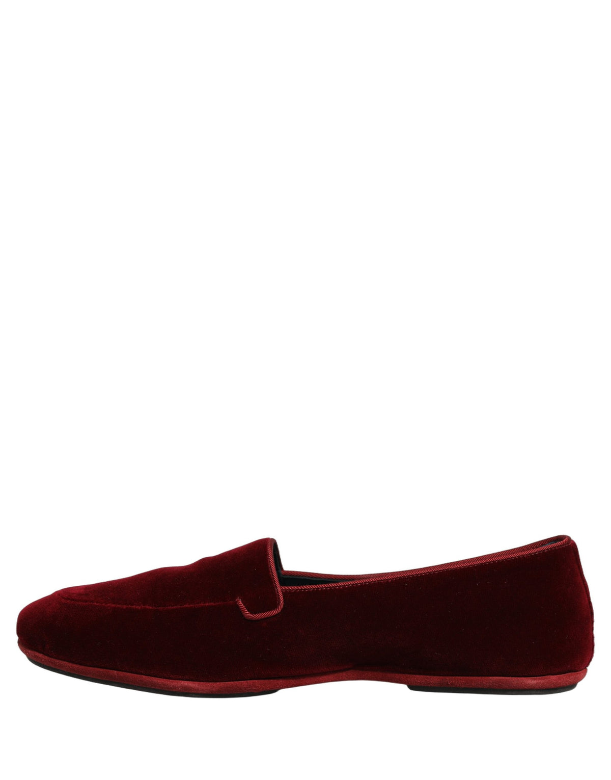 Dolce & Gabbana Maroon Velvet Slip On Men Flats Loafers Men's Shoes
