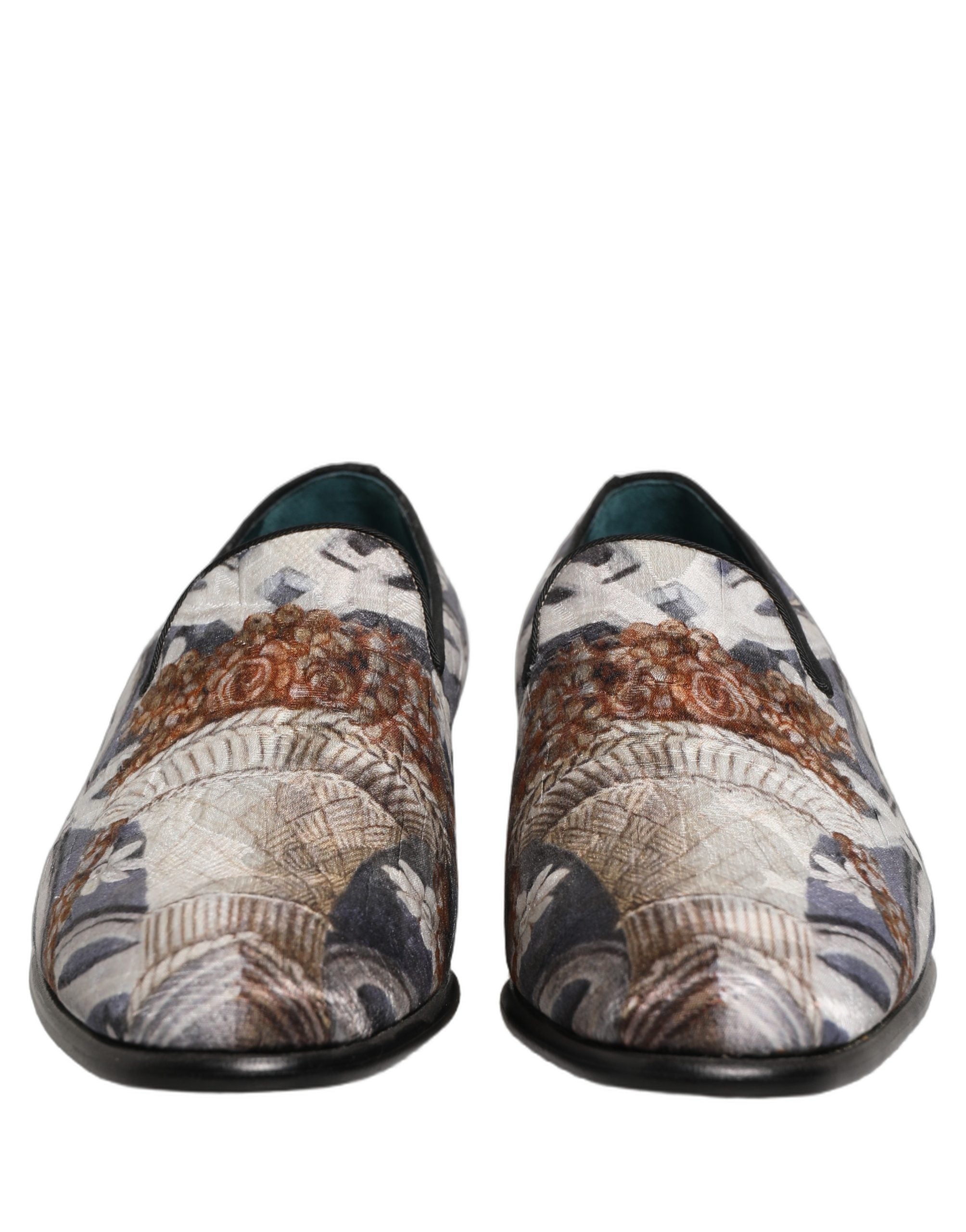 Dolce & Gabbana Multicolor Floral Tapestry Embroidery Loafer Men's Shoes