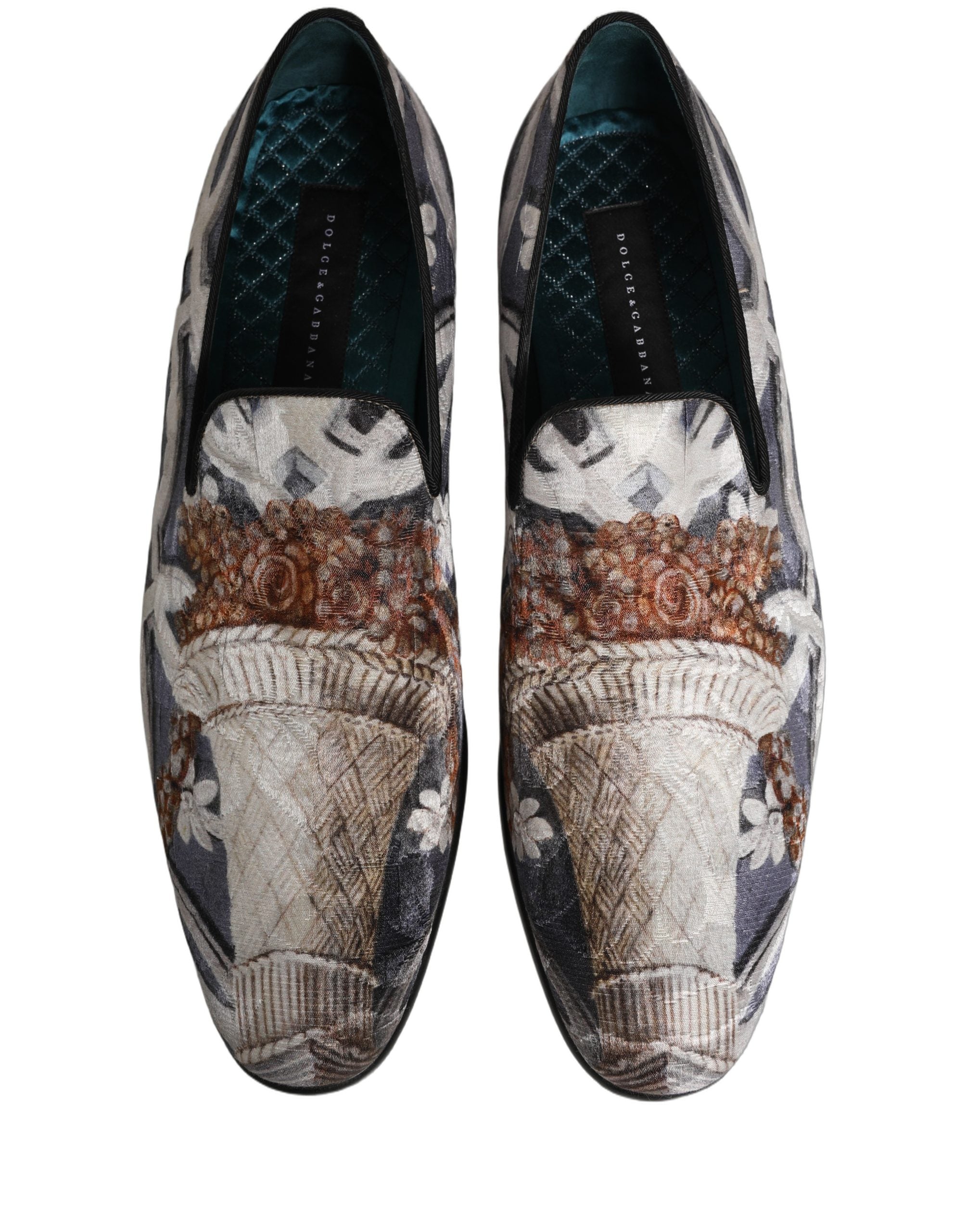 Dolce & Gabbana Multicolor Floral Tapestry Embroidery Loafer Men's Shoes