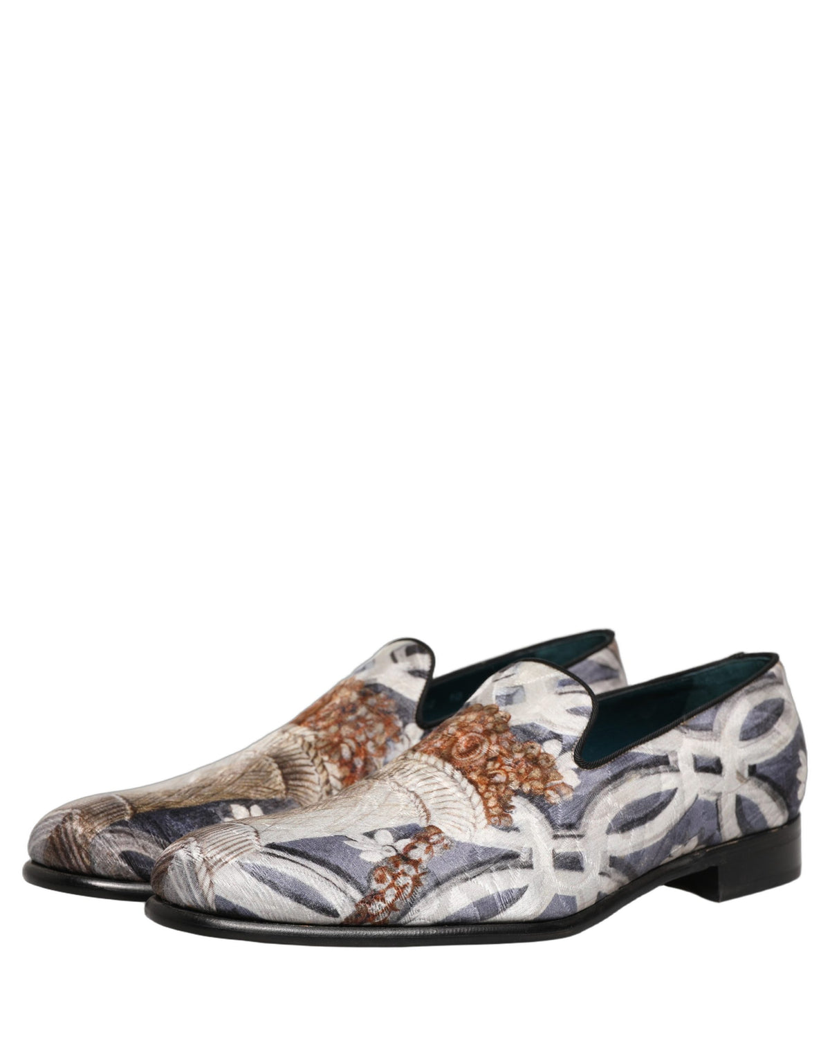 Dolce & Gabbana Multicolor Floral Tapestry Embroidery Loafer Men's Shoes