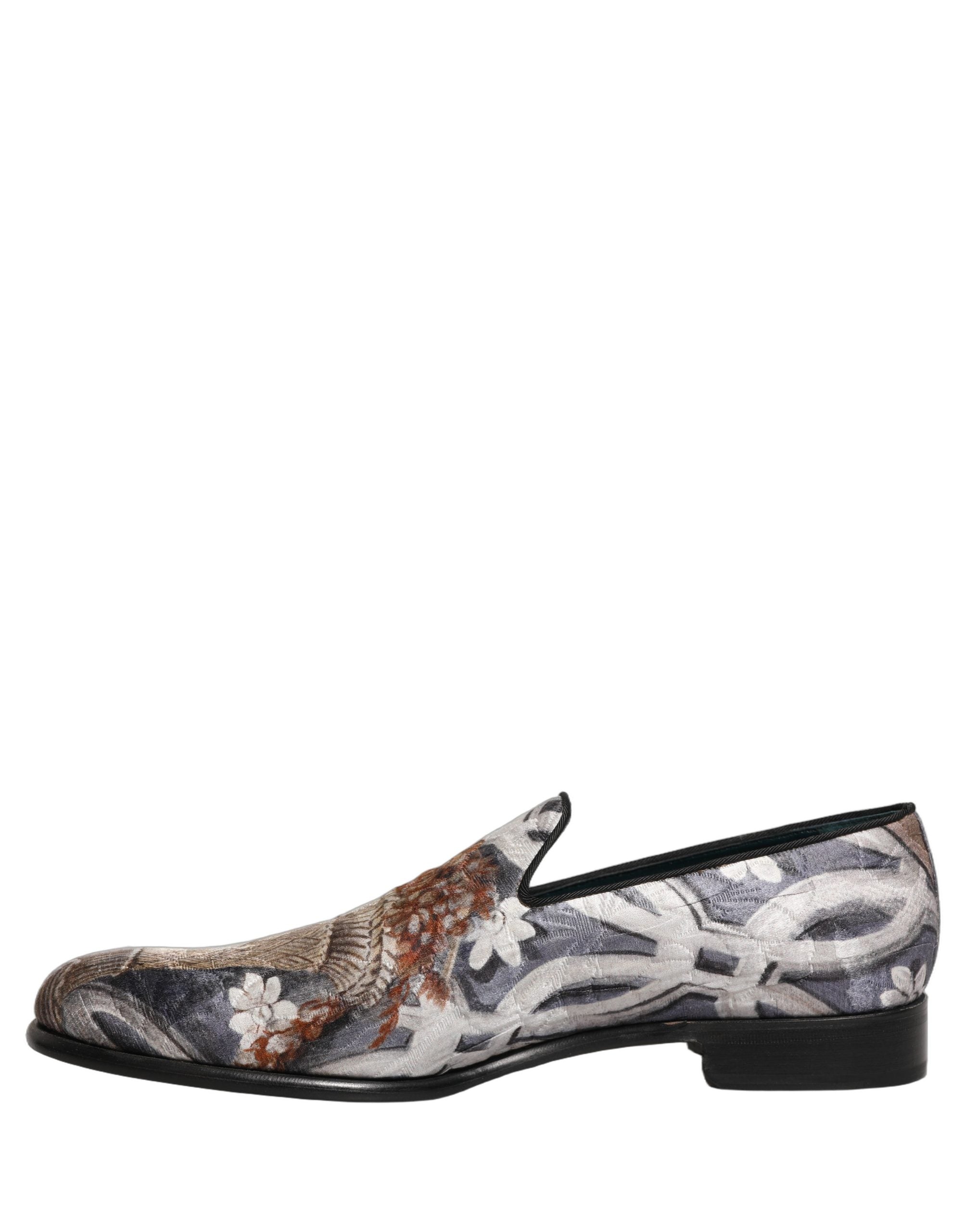 Dolce & Gabbana Multicolor Floral Tapestry Embroidery Loafer Men's Shoes