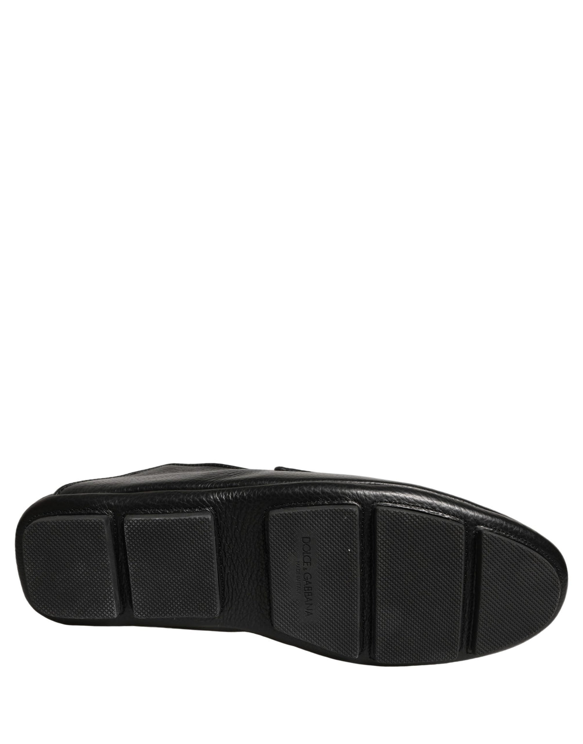 Dolce & Gabbana Black Deerskin Leather Driver Loafers Men's Shoes