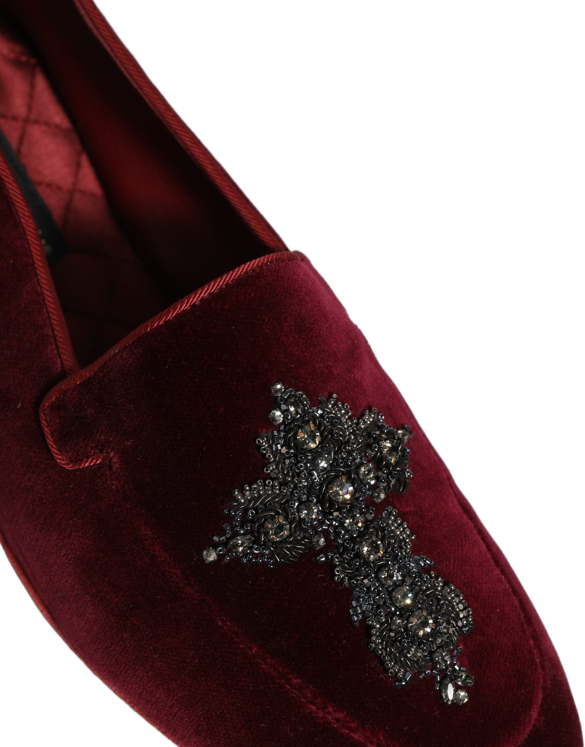 Dolce & Gabbana Red Suede Embellished Men Dress Loafers Men's Shoes